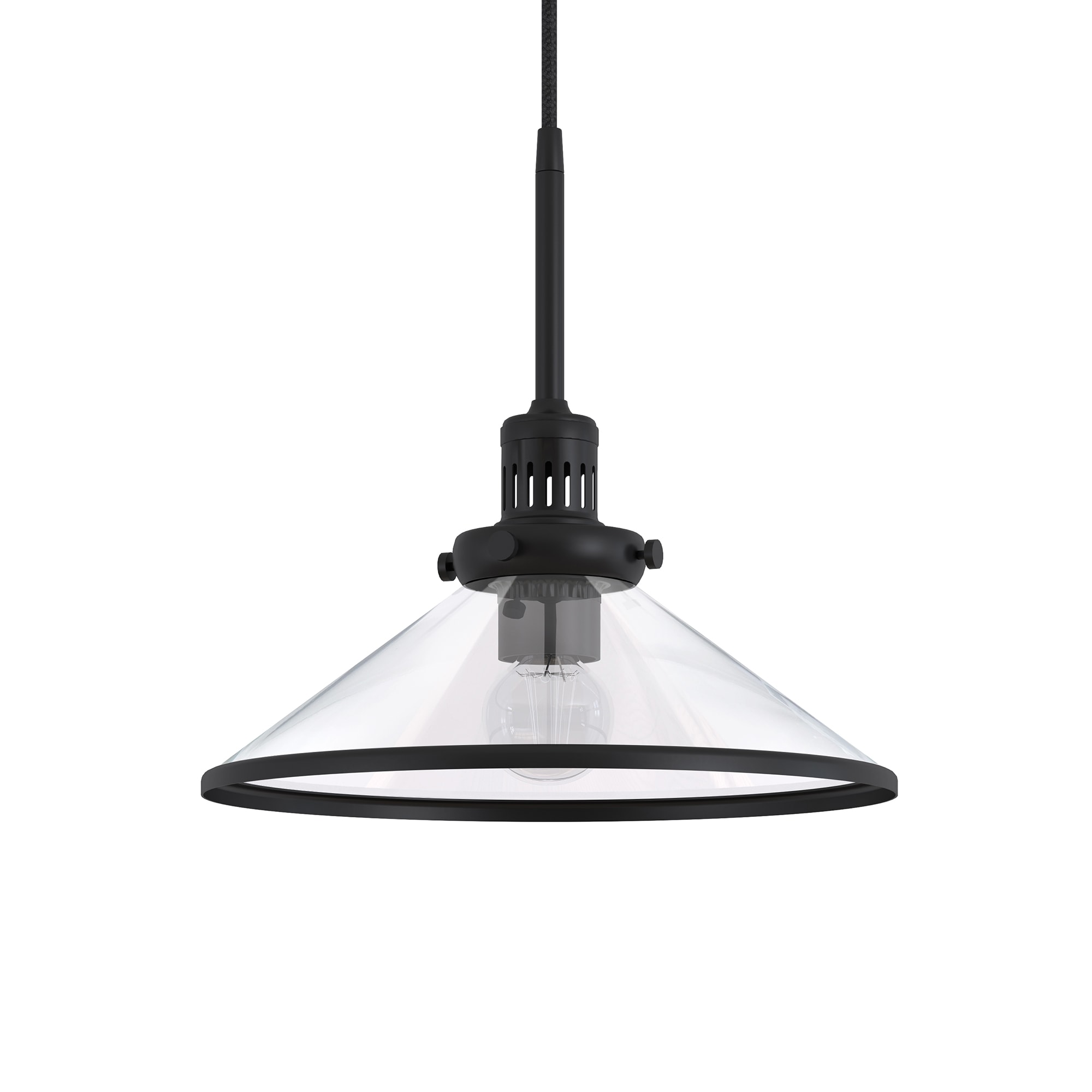 Milo Black Brushed Nickel Glass Dome Pendant Light