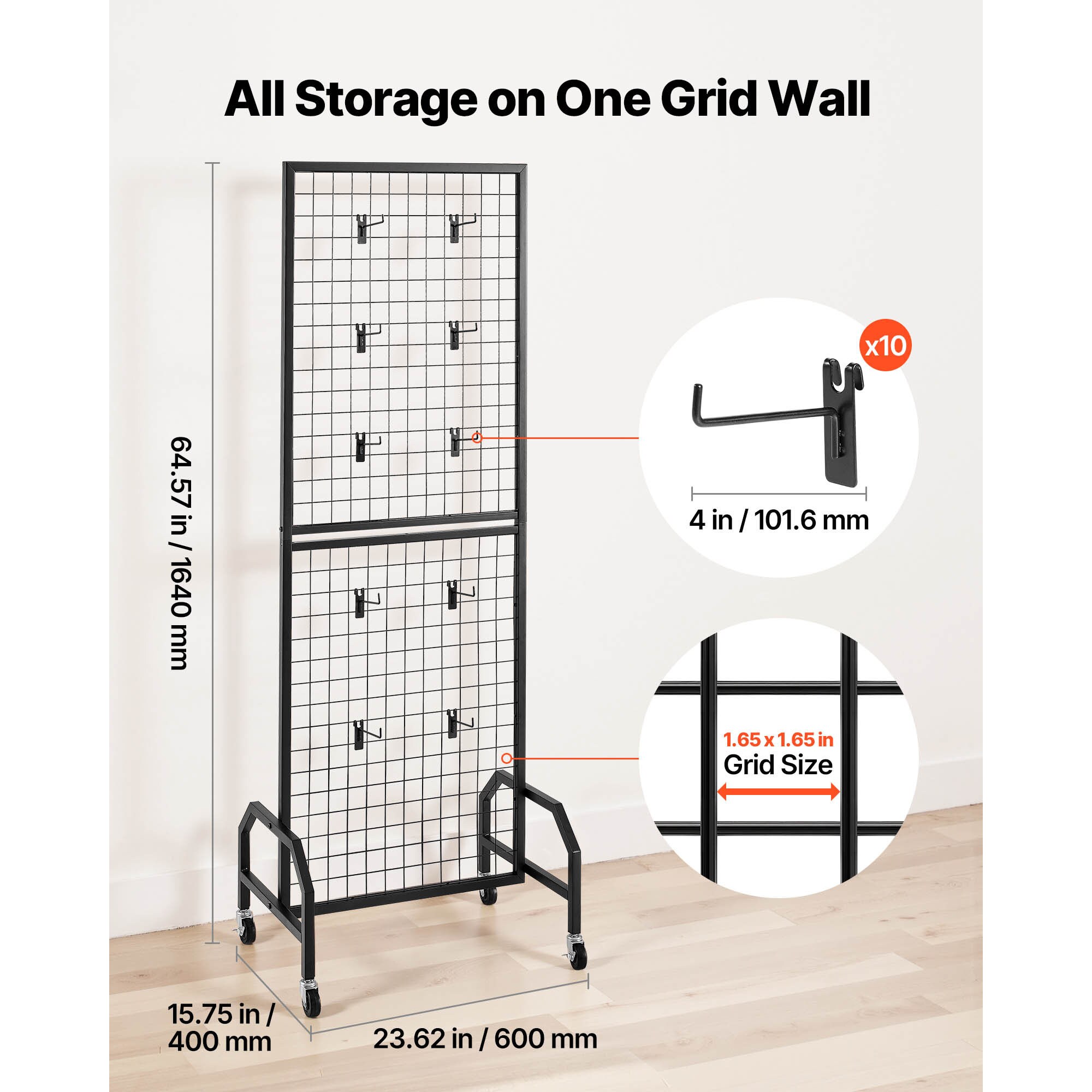 VEVOR LSWGQ6070INCBK7NM0V0 Utility-Hooks-Racks - View #3