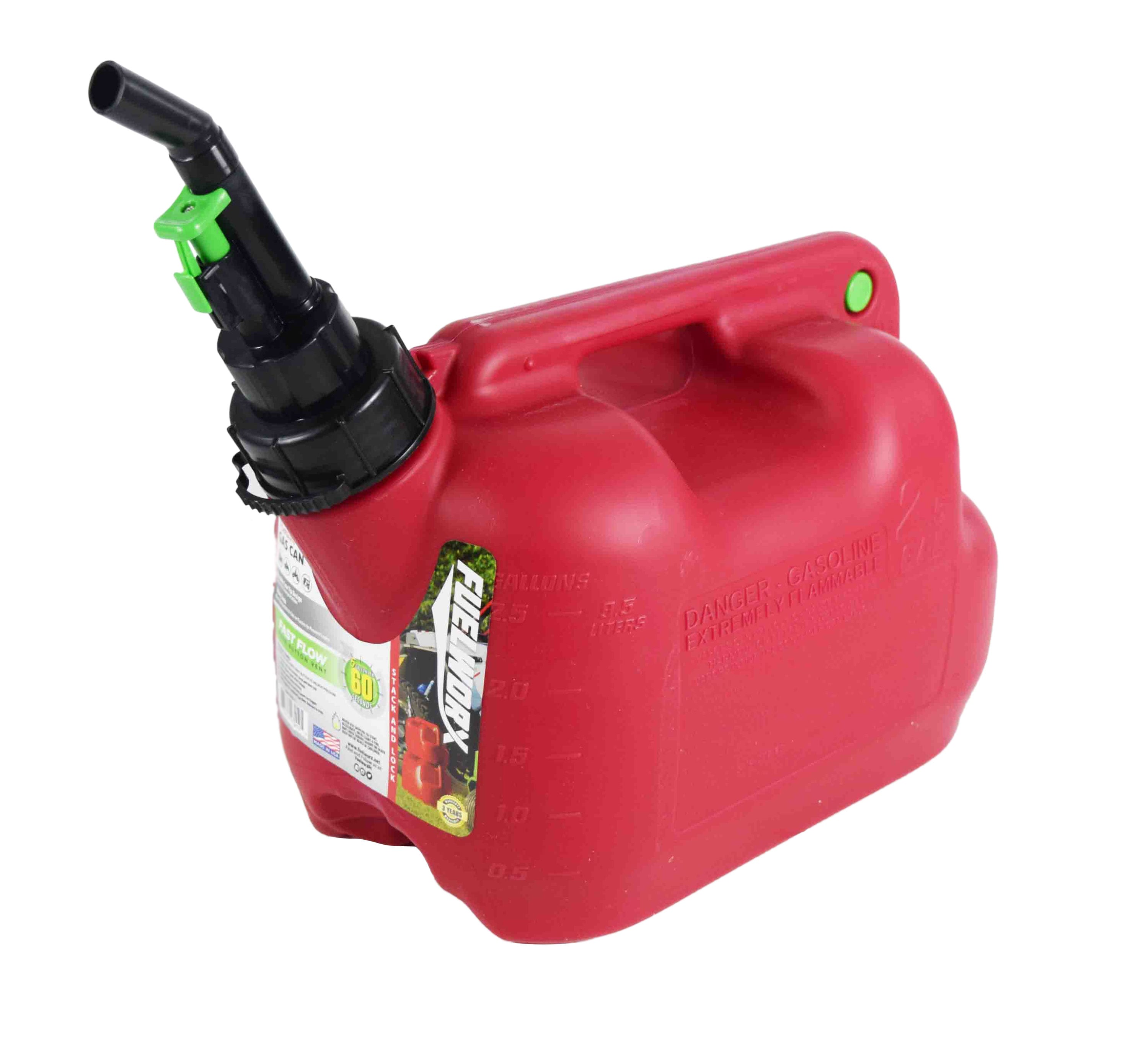 TPH005 Plastic Green Unleaded Petrol Can with Filler Spout 