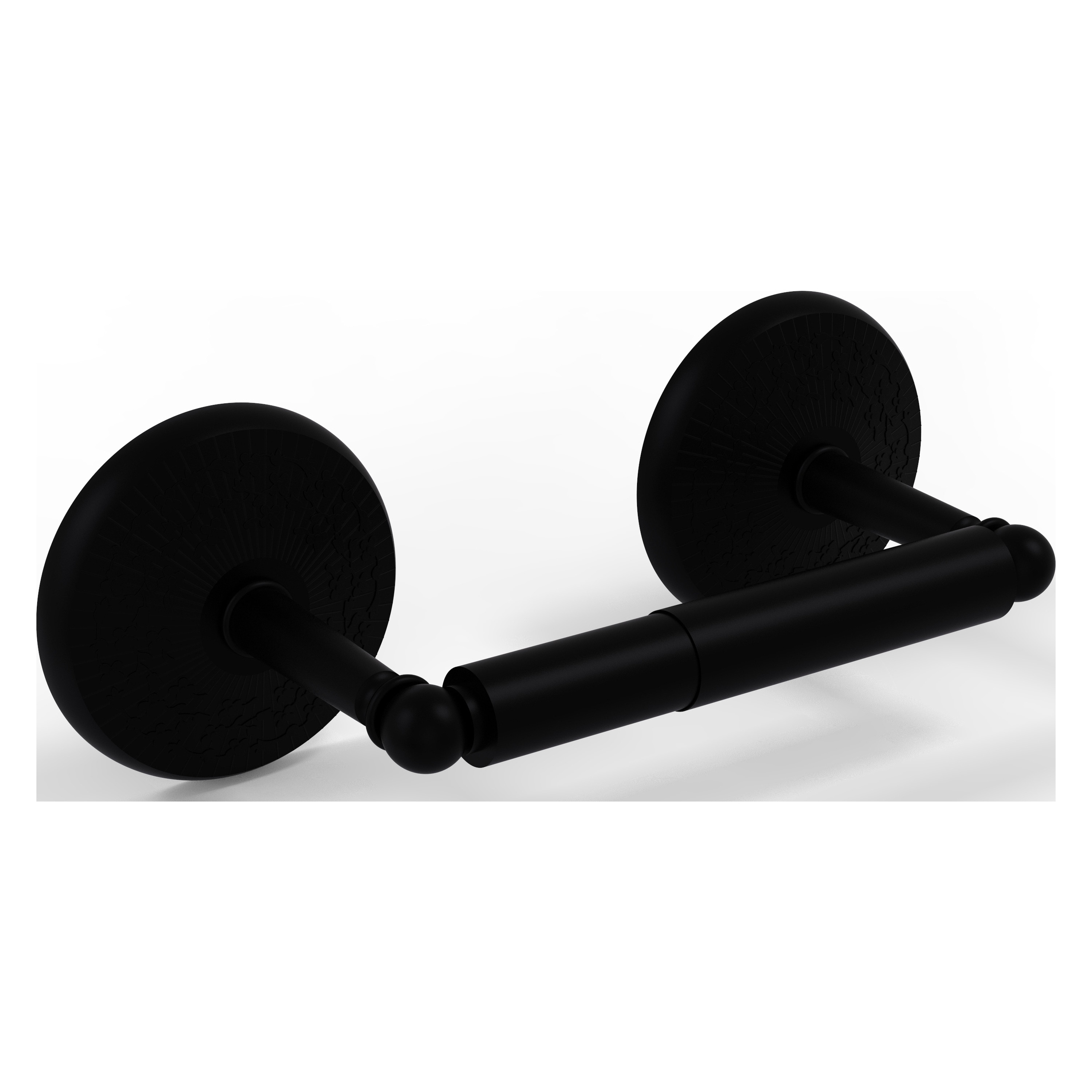 Allied Brass MC-24-BKM Monte Carlo Matte Black Wall mount Double post Toilet Paper Holder 1 -Rolls with Storage