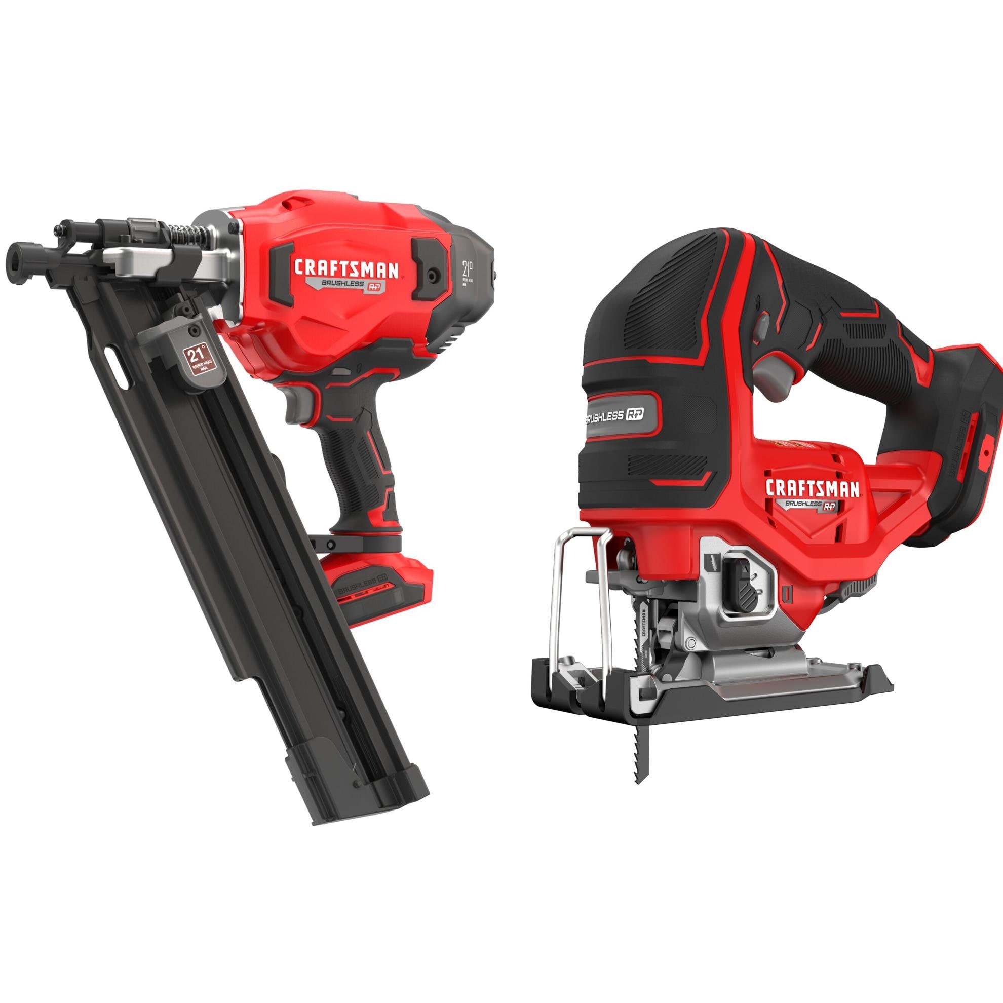 CRAFTSMAN   V20 3-1/4-in-in 21 -Degree Cordless Roundhead Framing Nailer & Cordless Jigsaw Bundle - Thumbnail