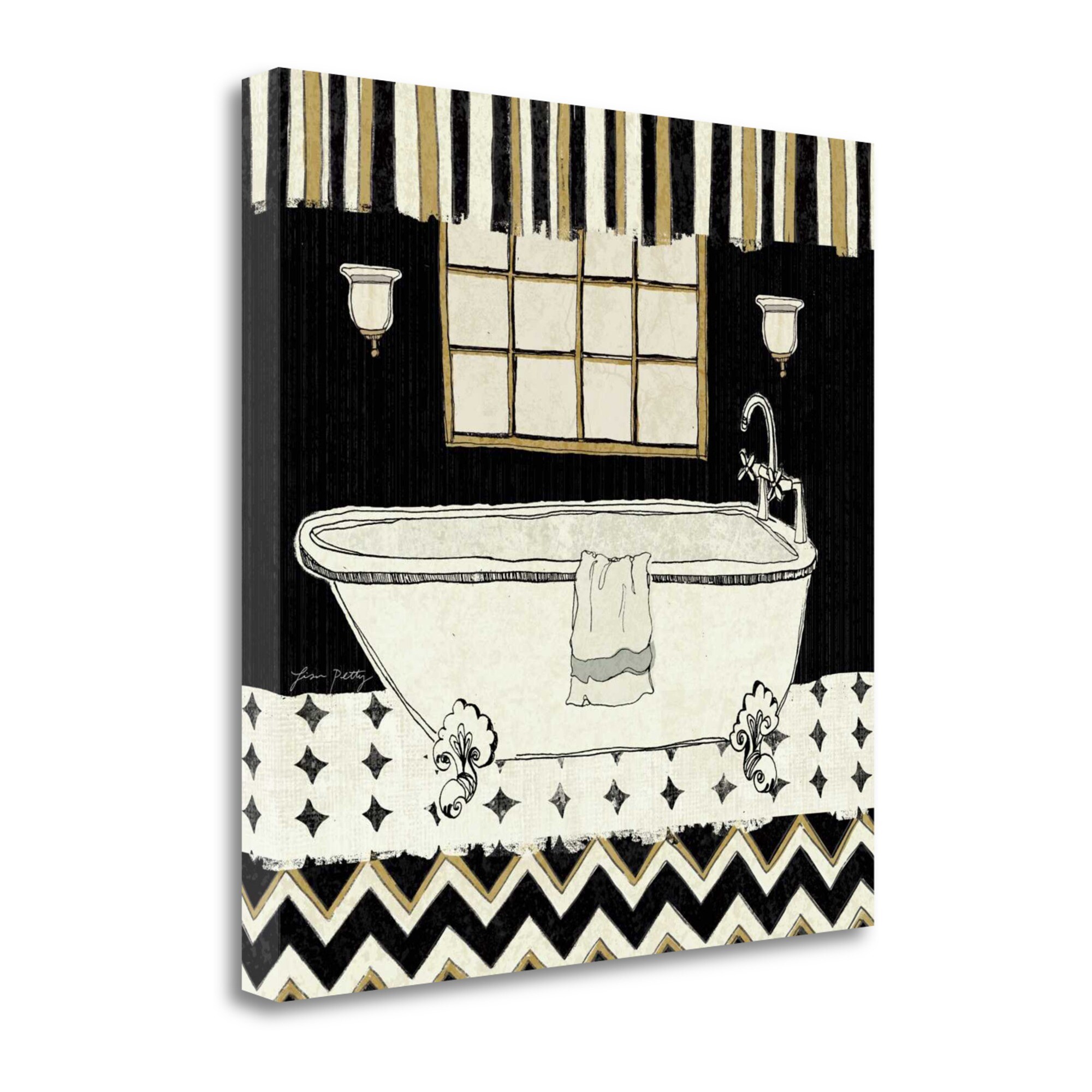 Tangletown Fine Art WA610398-2424C Good Clean Fun Iii Lisa Petty 24-in H x 24-in W Bath Print on Canvas