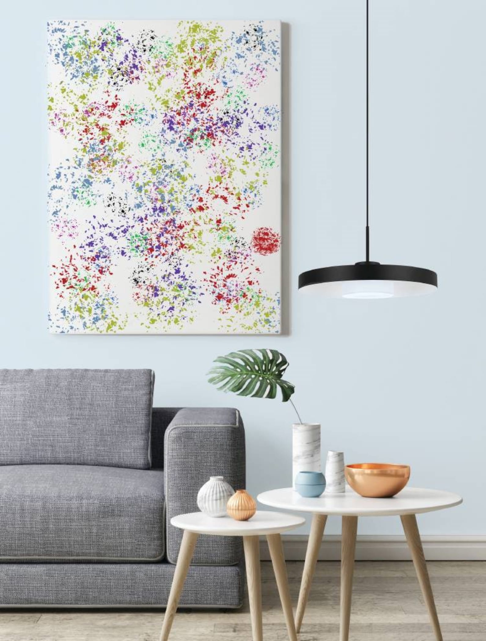 Alpicella Contemporary Matte Black LED Pendant 15.75"