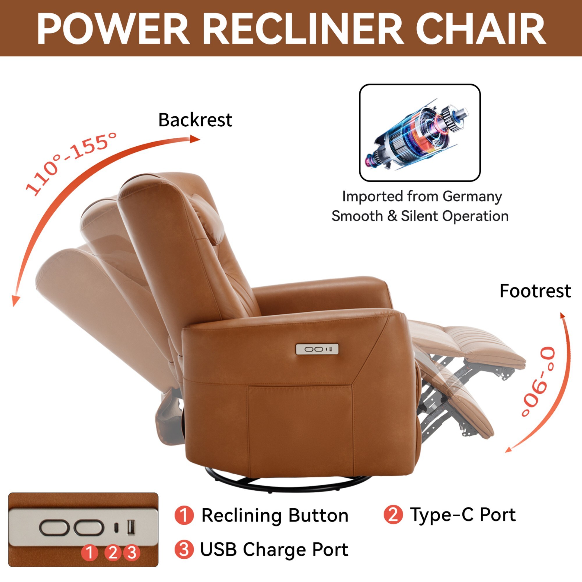 Boyel Living BL-CM808YE recliners - View #9