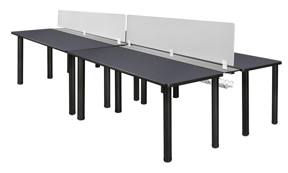 Regency MBSPD12024GYBPBK Kee Desking 58-Inches Gray Modern/Contemporary 2-person desk