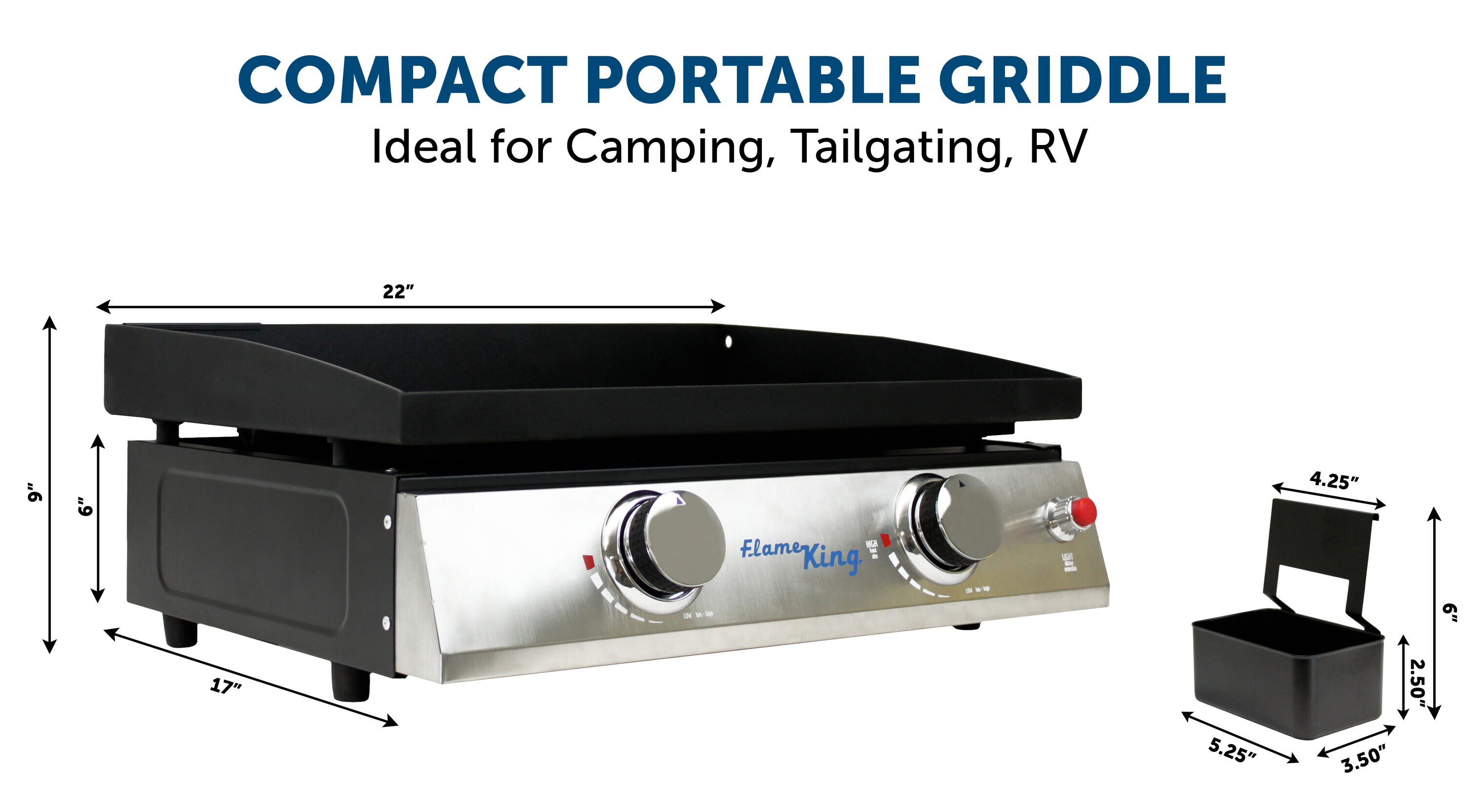 Flame King RV Mounted BBQ Gas Side Mount Portable Propane Grill in