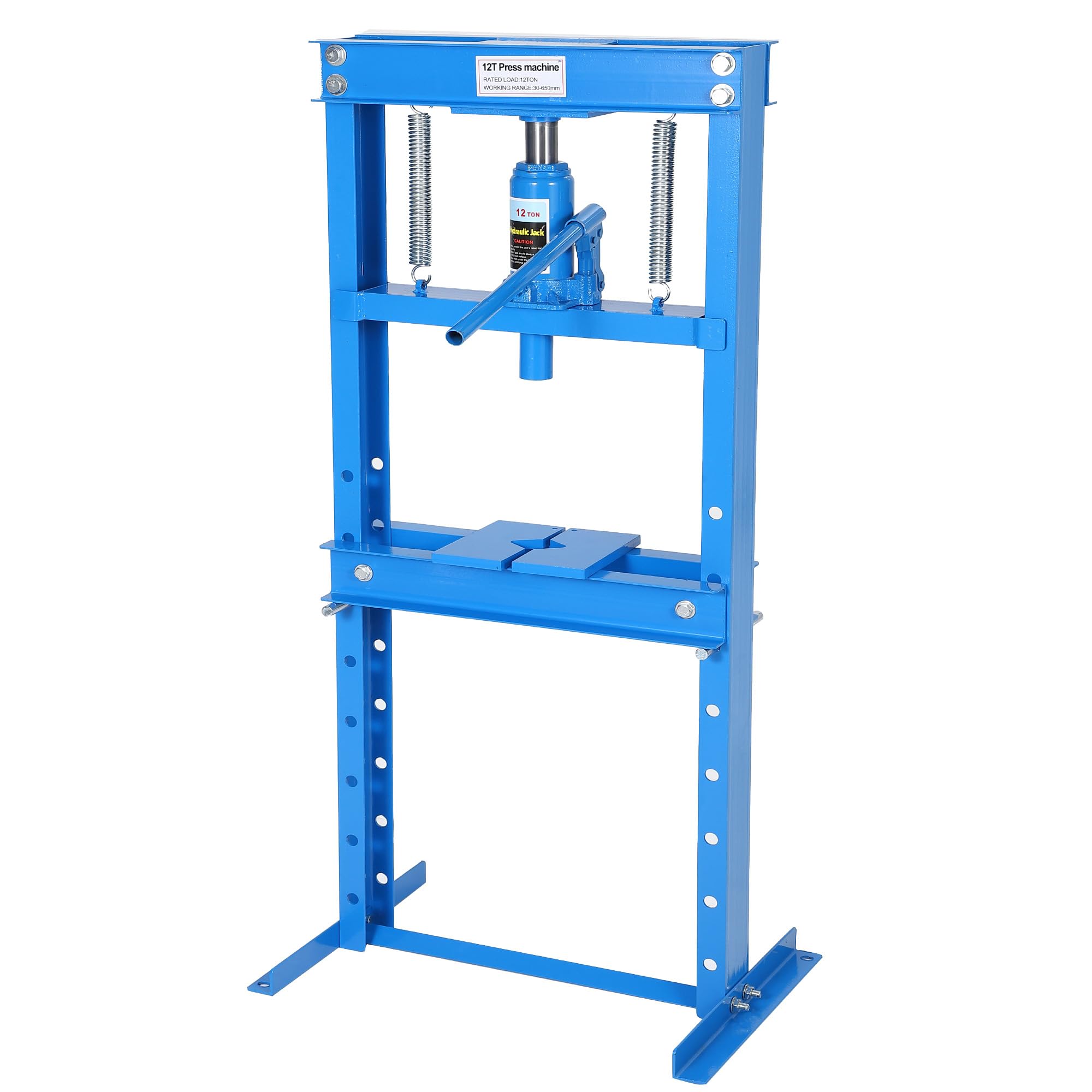 Garvee Heavy Duty 12 Ton Carbon Steel Hydraulic H Frame Shop Press with Adjustable Worktable Stamping Plates Overload Protection #BQH-XICJFVE3CD5NQI