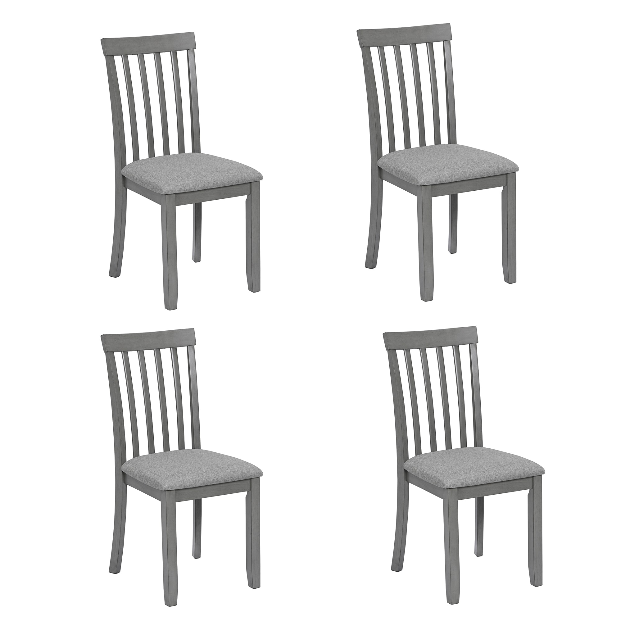 SINOFURN SYA370043BG Set of 2 Country Faux Leather Upholstered Dining Side Chair (Metal Frame)