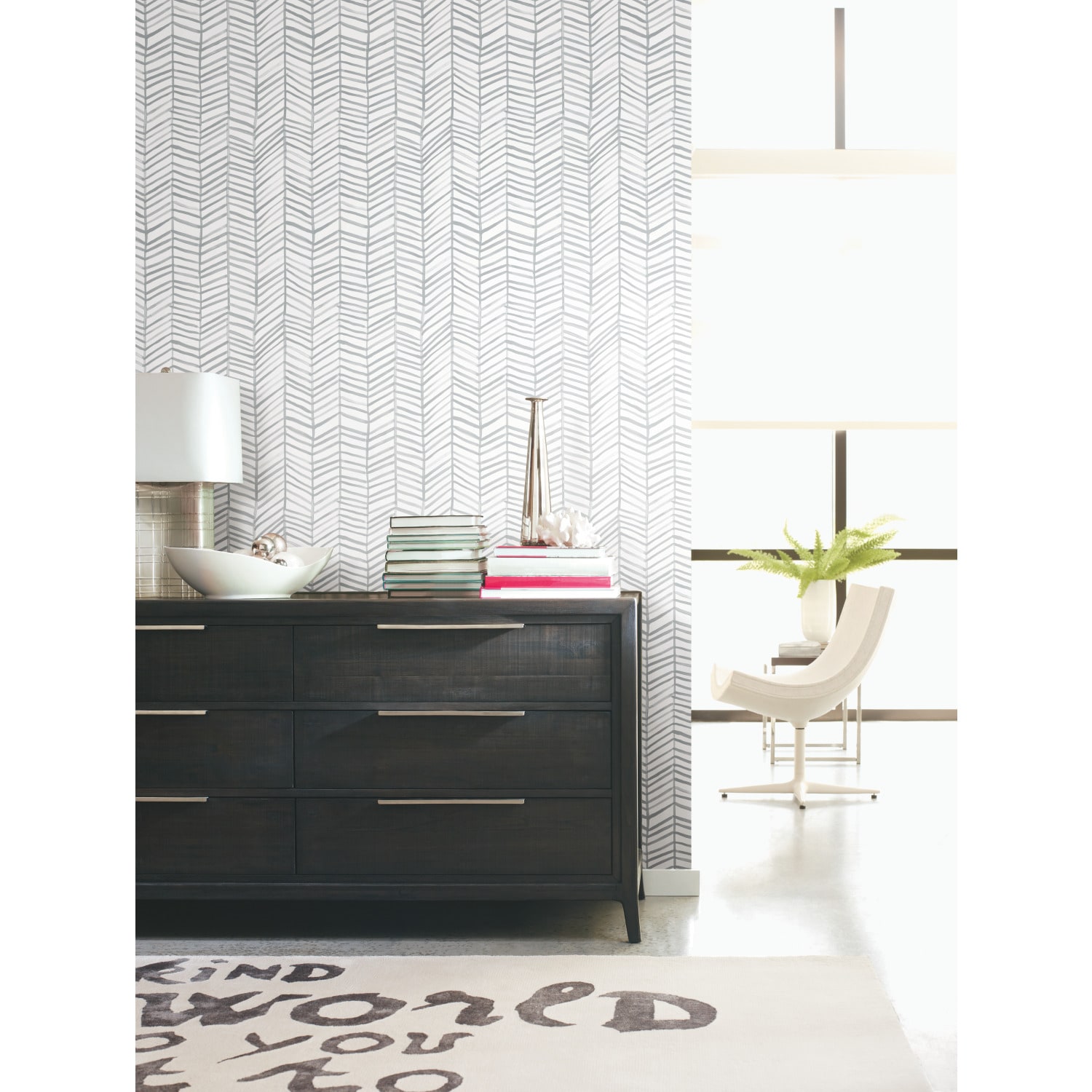 RoomMates RMK11631WP 28.18-Sq. Feet Gray Vinyl Wood Self-adhesive Peel and Stick Wallpaper