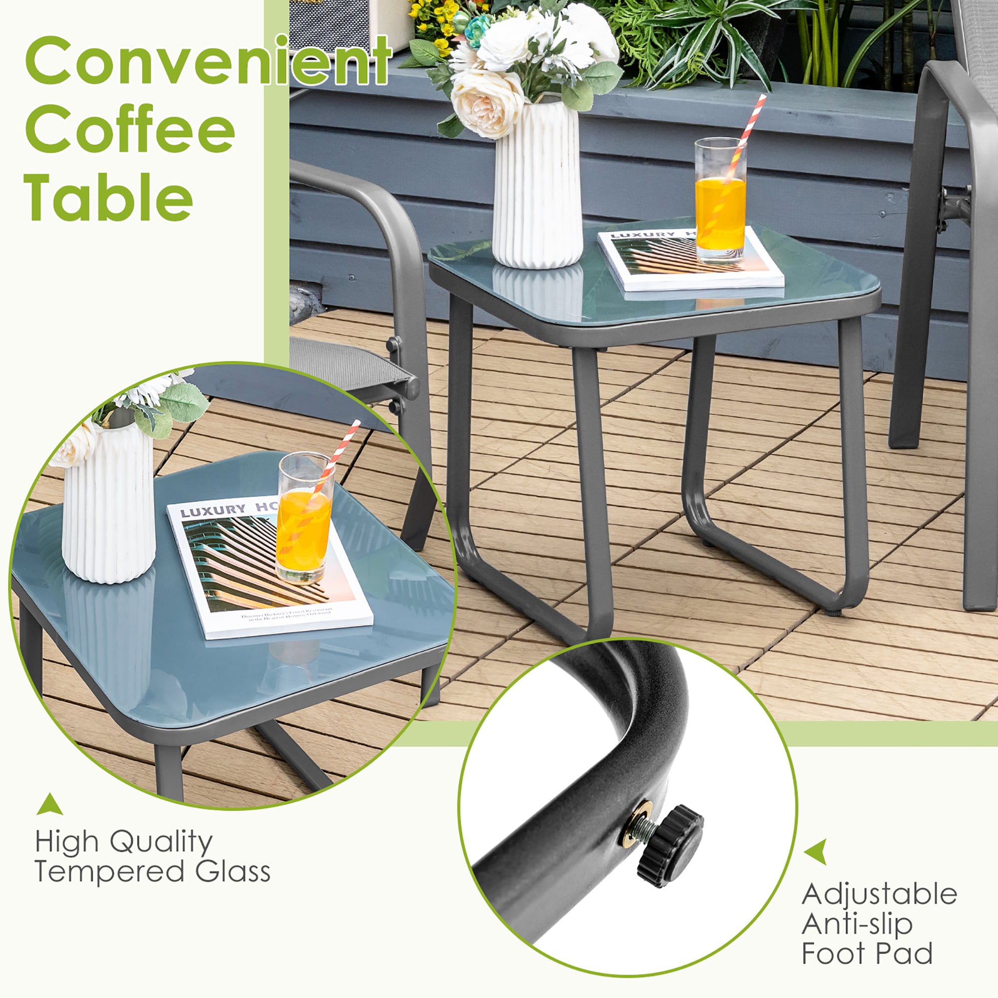 Costway NP10222GR Patio-Conversation-Sets - View #4