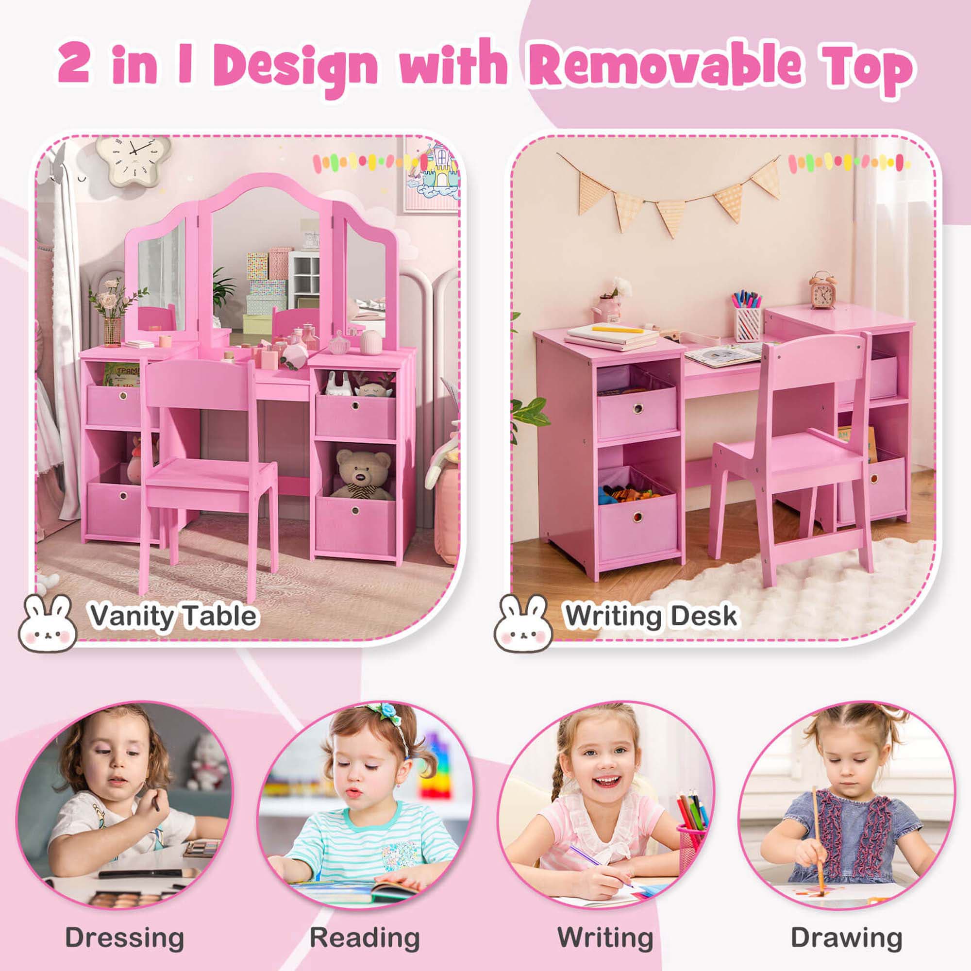Costway HCST01596 Bedroom-Vanities - View #5