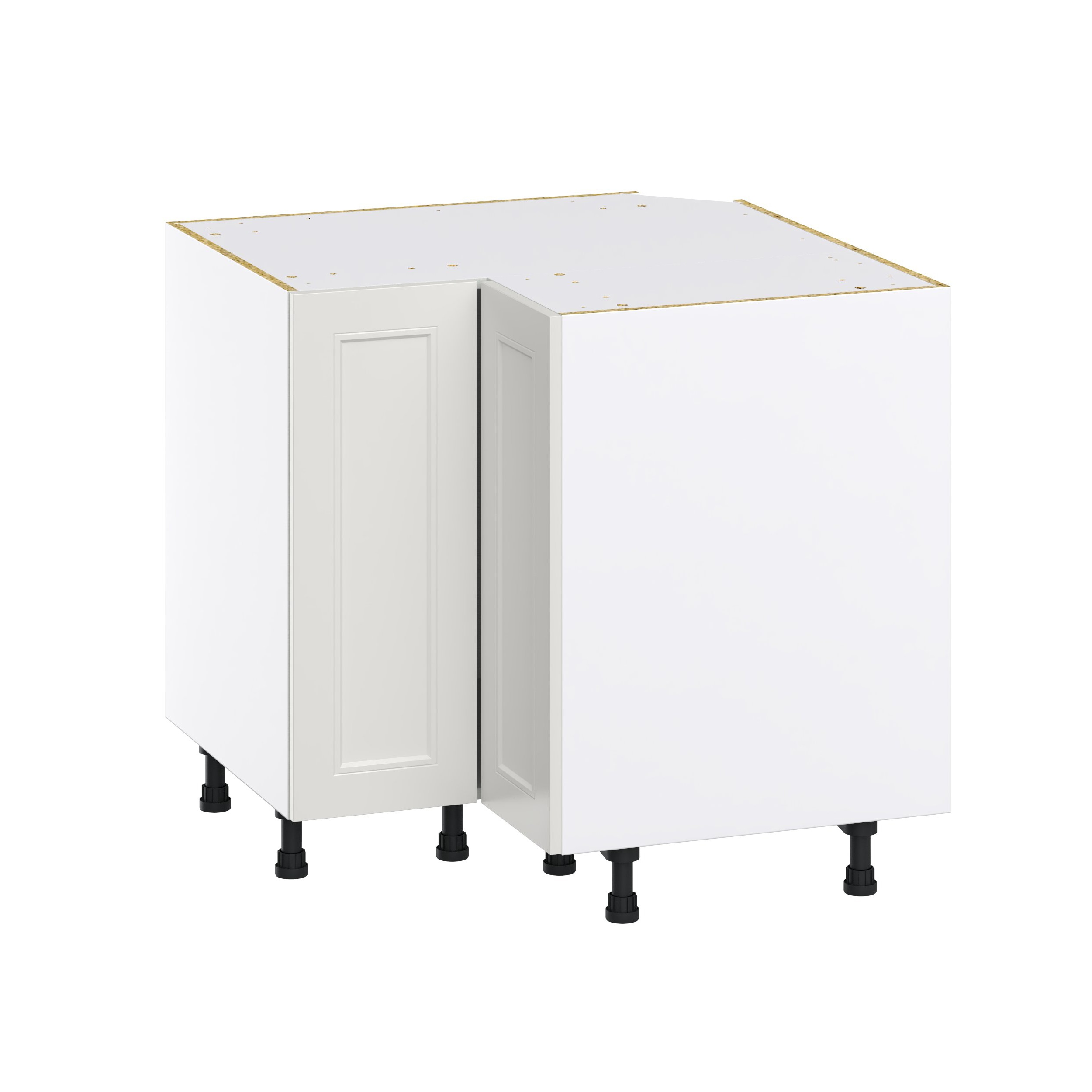 Hugo&Borg DSBC36LS(L/R)-BE Belcourt 36-in W x 34.5-in H x 36-in D Painted Light Gray Lazy Susan Lazy susan Corner base Fully assembled Cabinet (Recessed Panel Shaker)