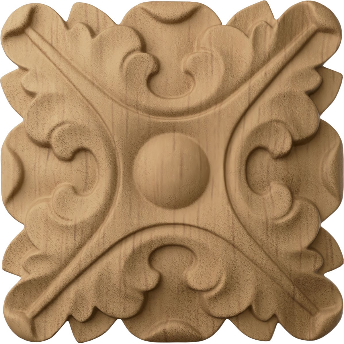Ekena Millwork ROS02X02ACRW Acanthus 2.75-Inches x 2.75-Inches Round Unfinished Rubberwood Wood Rosette