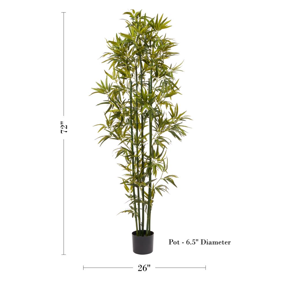 Nature Spring 72-in Green Indoor Artificial Bamboo Artificial Plant in the  Artificial Plants & Flowers department at