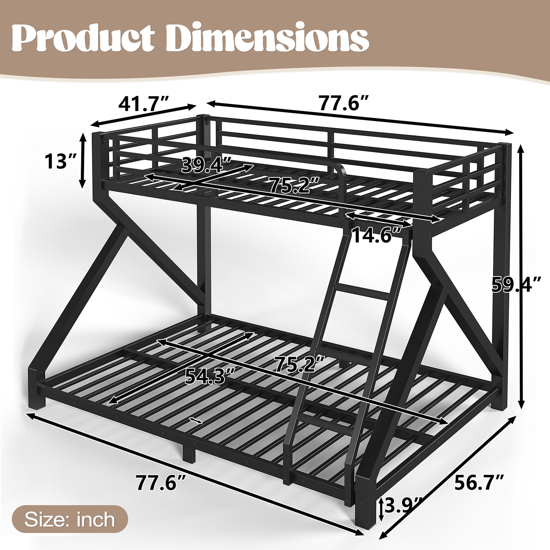 SINOFURN SYG8300029BK Bunk-Beds - View #3