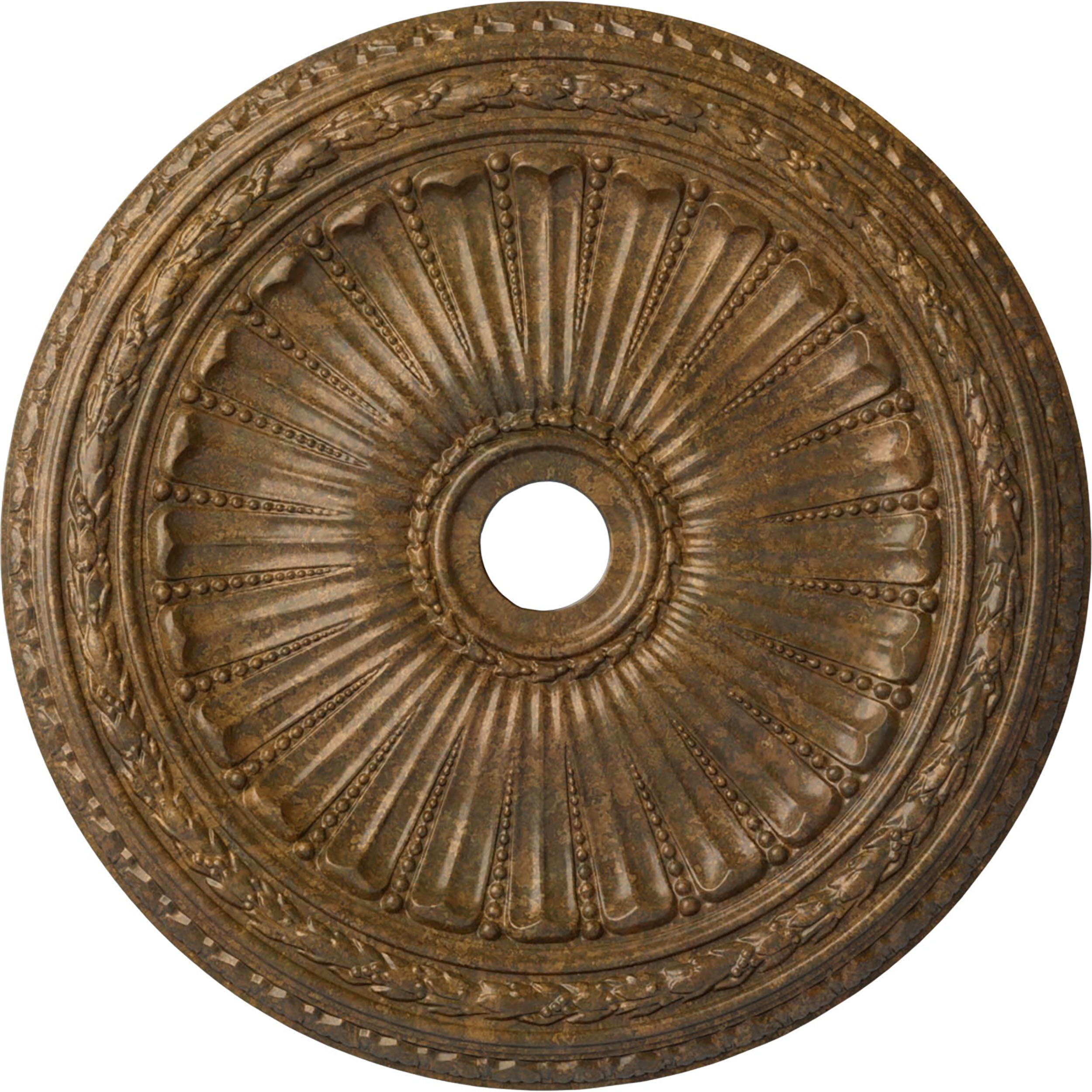 Ekena Millwork CM35VIRZS Viceroy 35.125-in W x 35.125-in L Painted Rubbed Bronze Polyurethane Whole Ceiling Medallion