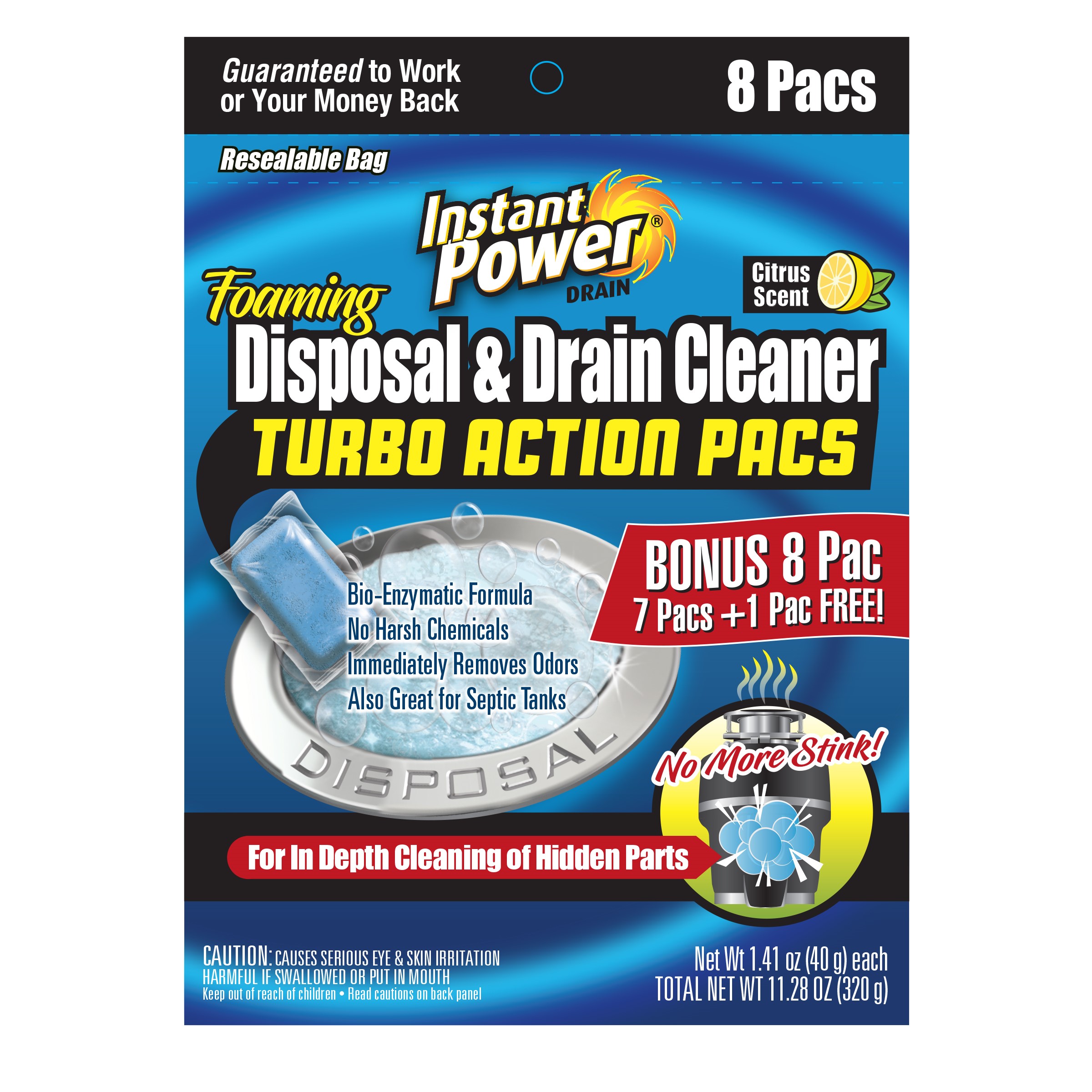 Instant Power Disposal & Drain Cleaner, Lemon - 33.8 fl oz bottle
