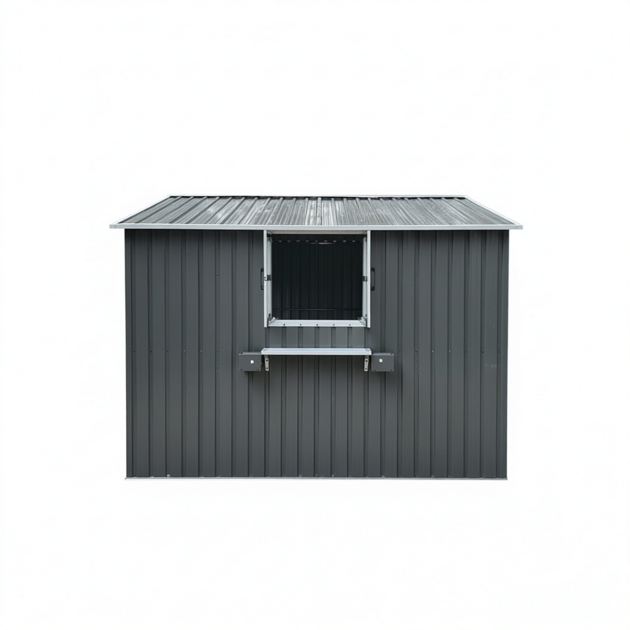 Rbied 10ft x 8ft Metal Storage Shed with Window Flower Rack Lockable ...