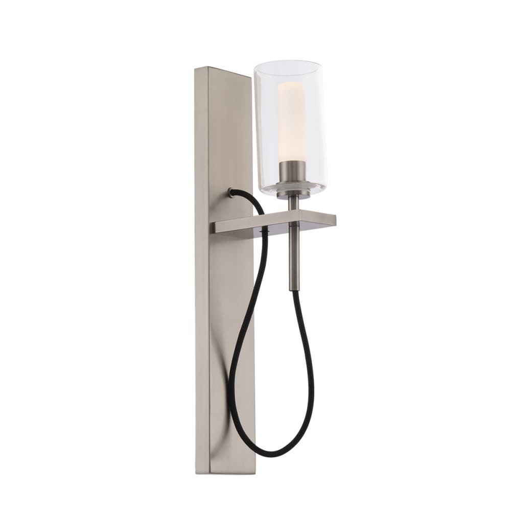 dweLED WS-23018-BN Eames 3-in W 1 -Light Brushed Nickel Mid-century Integrated LED Wall Sconce