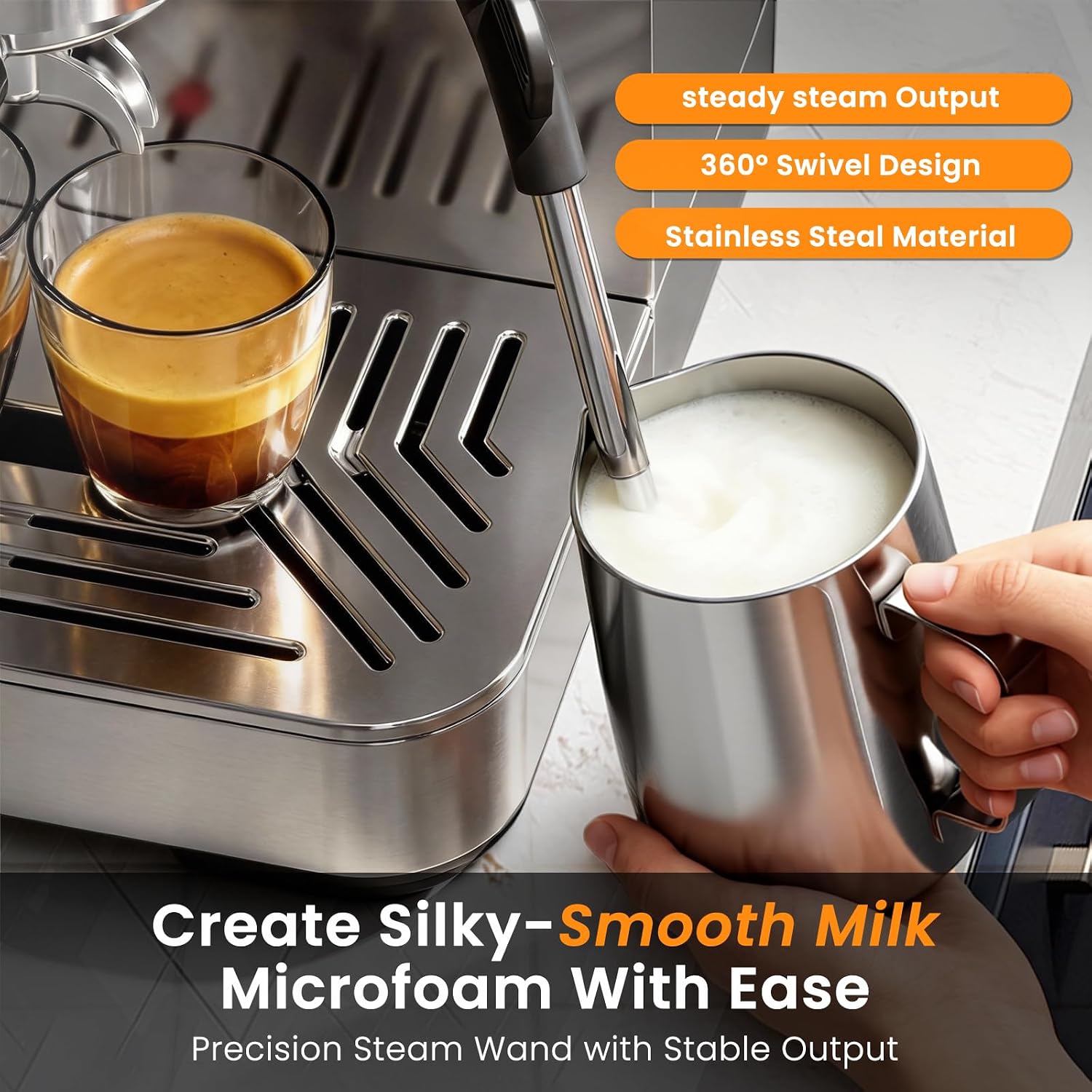 Kismile 80012KCM0-SILVER Espresso-Machines - View #5