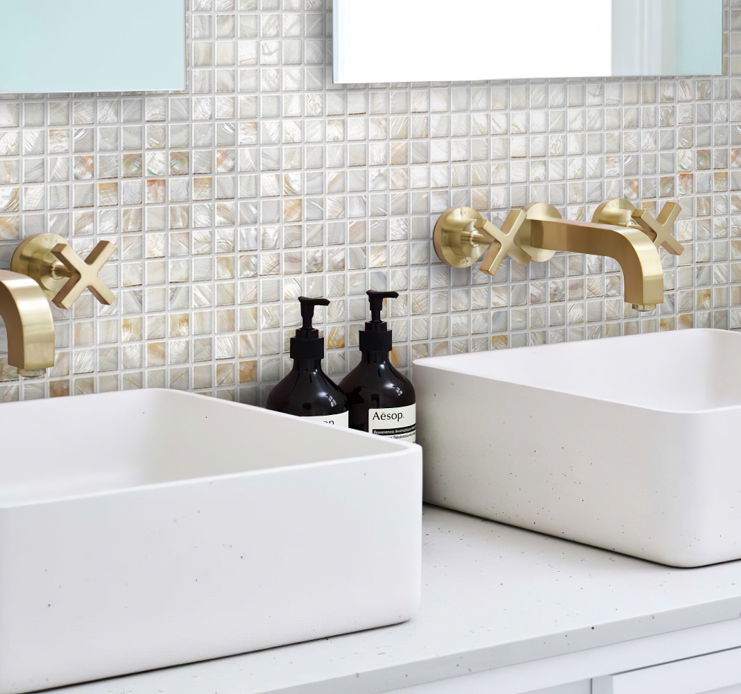 Apollo Tile (Sample) Floor and Wall Tile Gray and Beige 4-in x 4-in Polished Marble Uniform Squares Patterned Floor and Wall Tile