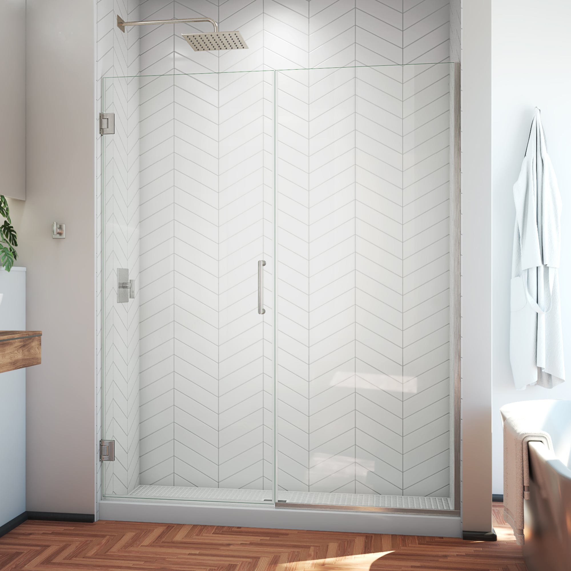 Glass Door Shower Towel Rack Transparent Towel Hooks Acrylic