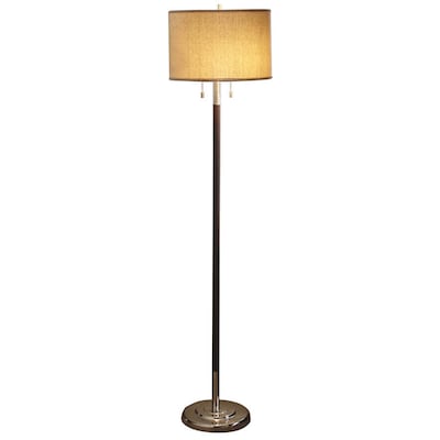 Allen + roth 62.5-in Satin Nickel Shaded Floor Lamp in the Floor Lamps  department at Lowes.com