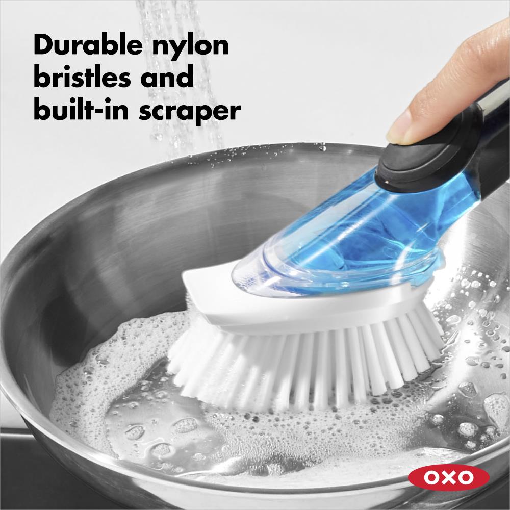  OXO SteeL Soap Dispensing Dish Brush 10 In : Home & Kitchen