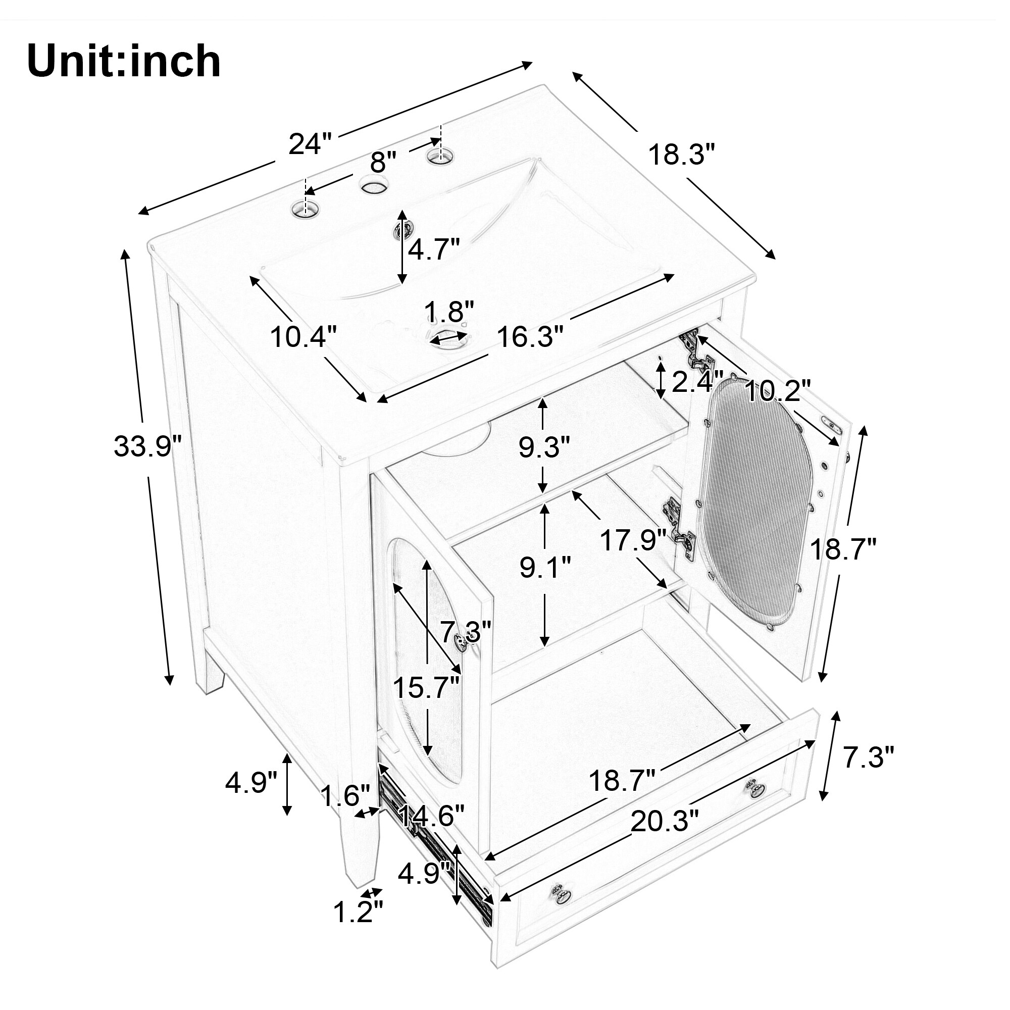 ModernLuxe L3P-N725P170590K Bath-Vanity-Combo - View #5