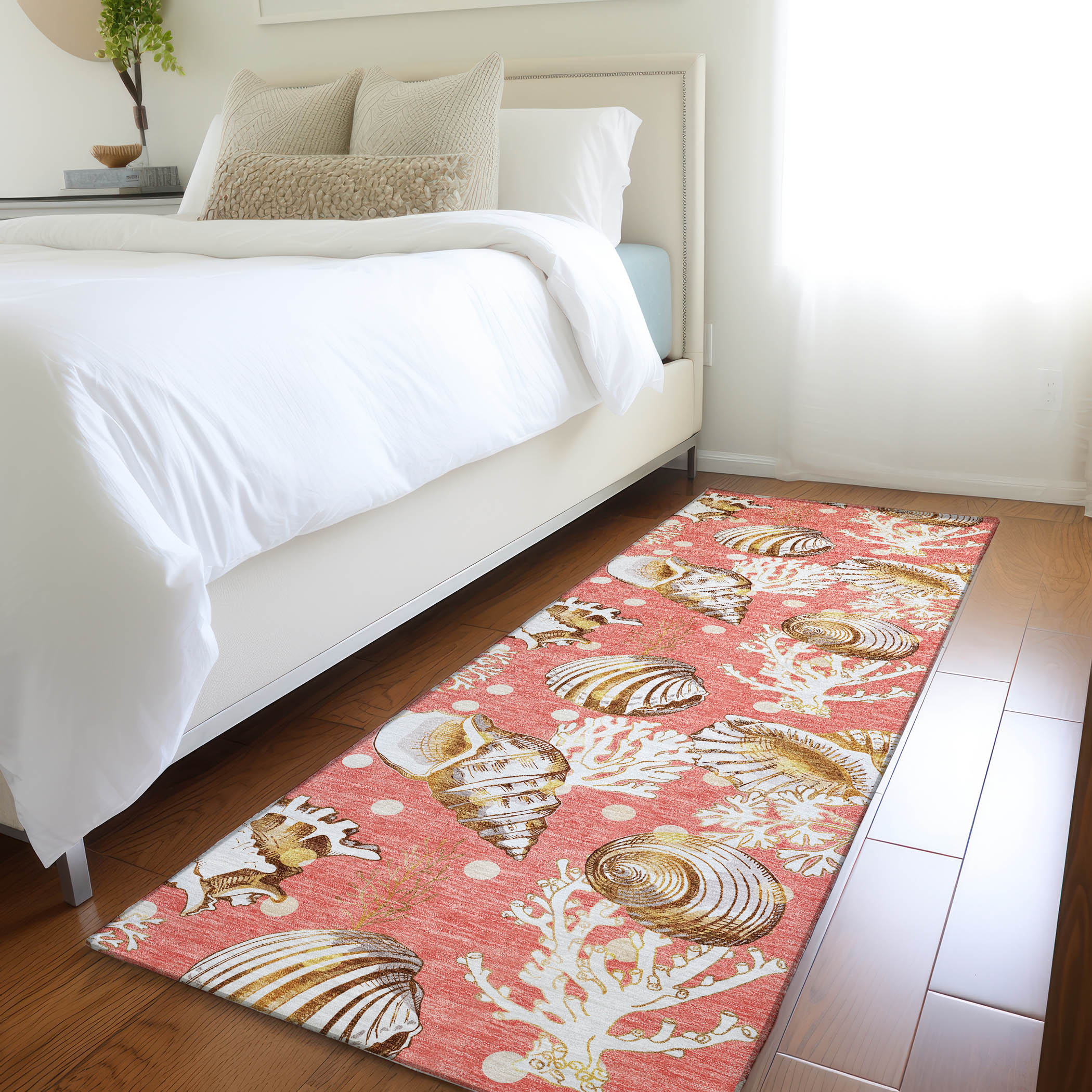 Addison Rugs AMF185PH2X8 Mayfield AMF185PH 2 x 7 (ft) Loomed Polyester Peach Rectangular Indoor Geometric Machine washable Area rug