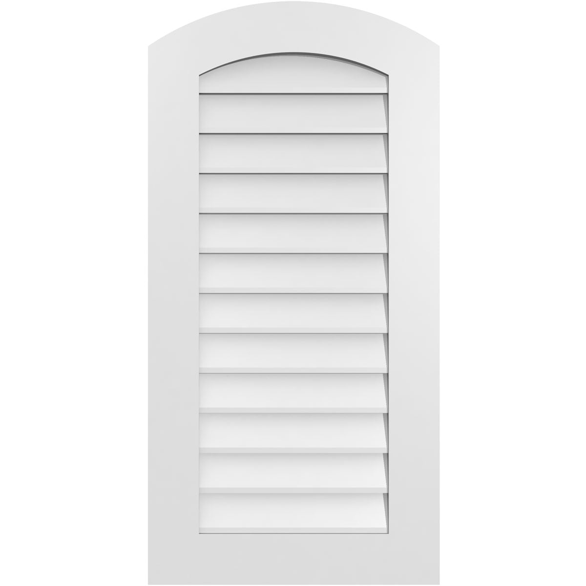 Ekena Millwork GVPAR20X4001SN 20-Inches x 40-Inches Off-white Round top PVC Gable Louver Vent