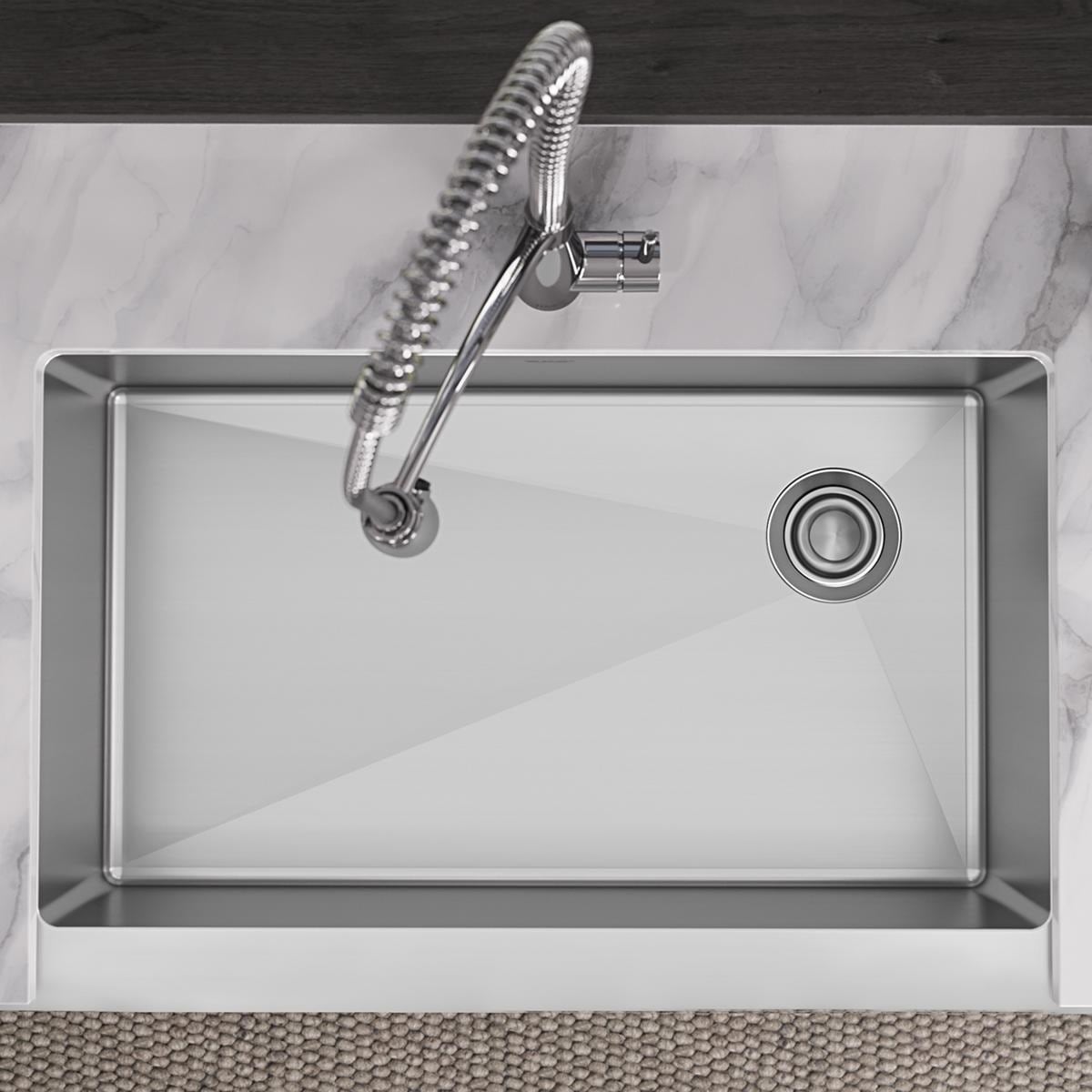 Crosstown 36" Satin Stainless Steel Farmhouse Kitchen Sink