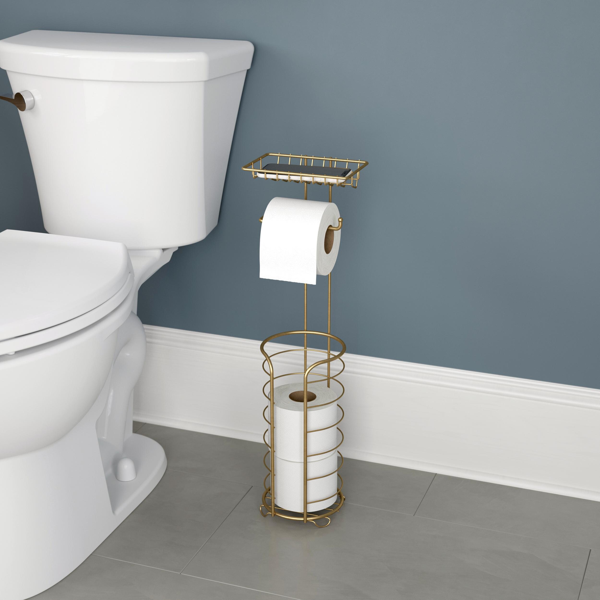 Home Basics Bronze Freestanding Single Post Toilet Paper Holder with  Storage in the Toilet Paper Holders department at