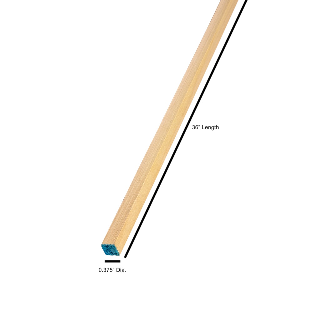 Hardwood Square Dowel - 36 in. x 0.375 in. - Sanded and Ready for Finishing  - Versatile Wooden Rod for DIY Home Projects