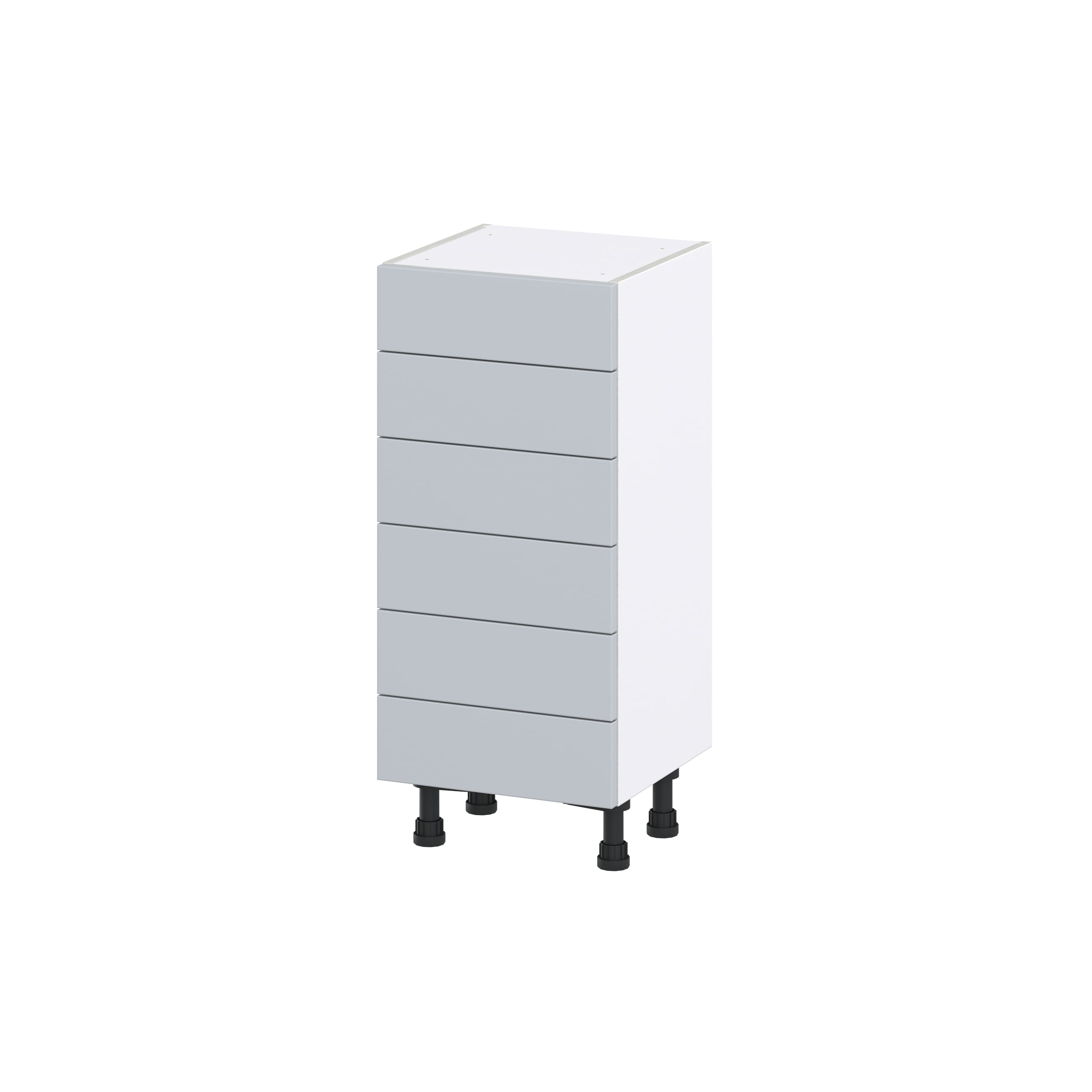 Hugo&Borg Charlesberg 24-in W x 34.5-in H x 14-in D Gray 6-Drawer Base Fully Assembled Cabinet