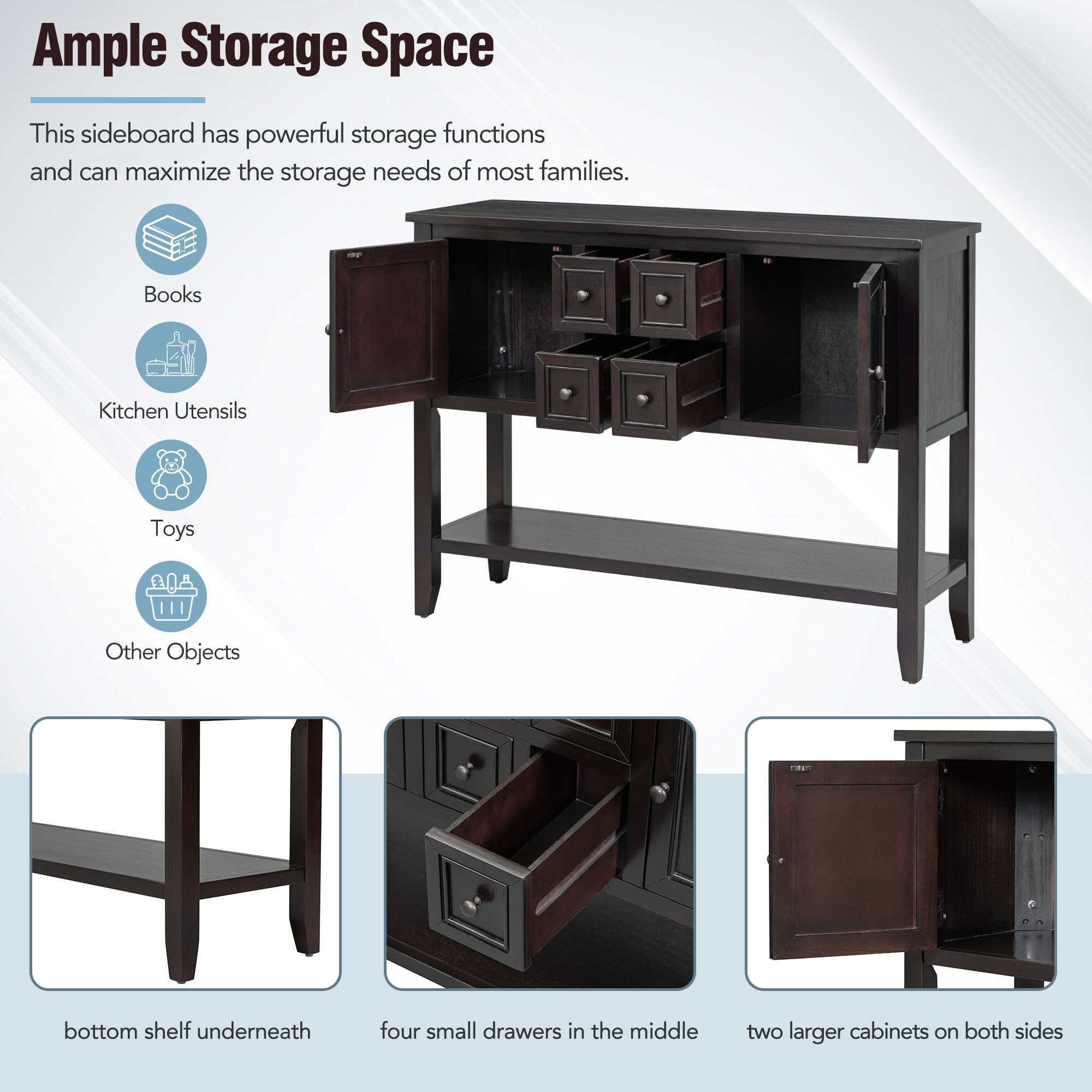 SINOFURN SYA330119BN Console-Sofa-Tables - View #3