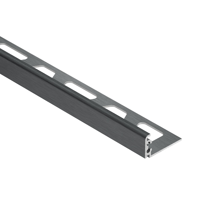 Schluter Systems Jolly 0.5-in W x 98.5-in L Brushed Graphite Aluminum Tile Edge Trim Schluter Systems Jolly 0.5-in W x 98.5-in L Brushed Graphite Aluminum Tile Edge Trim
