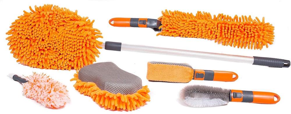 Genrics 9pcs Set Car Wash Cleaning Kit Car Wash Supplies Auto SUV Wash Tool W/Tire Brush 