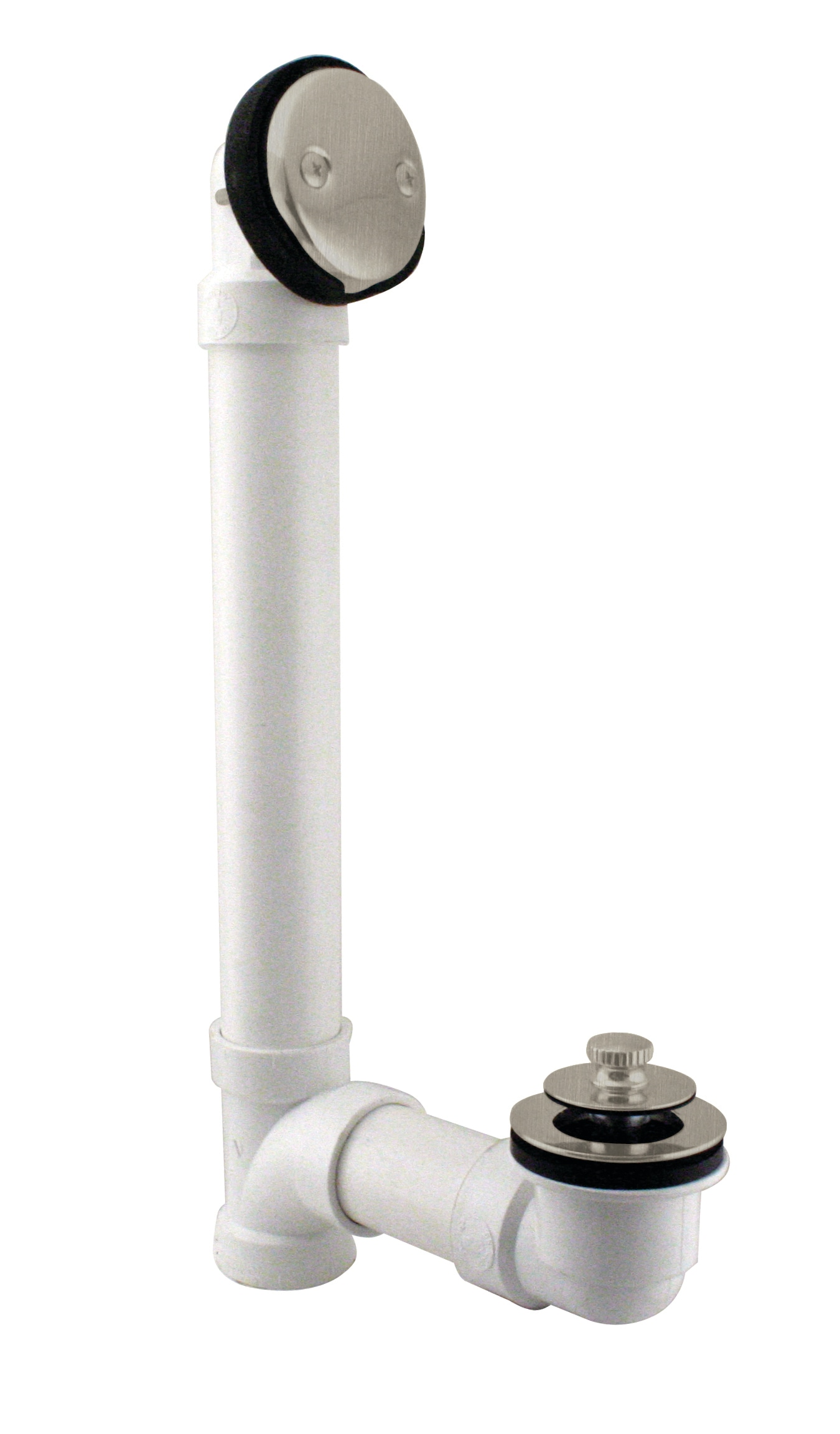 WESTBRASS D4972-07 Bath Waste and Overflow Pull and Plug Sch. 40 PVC W/two-hole Faceplate In Satin Nickel