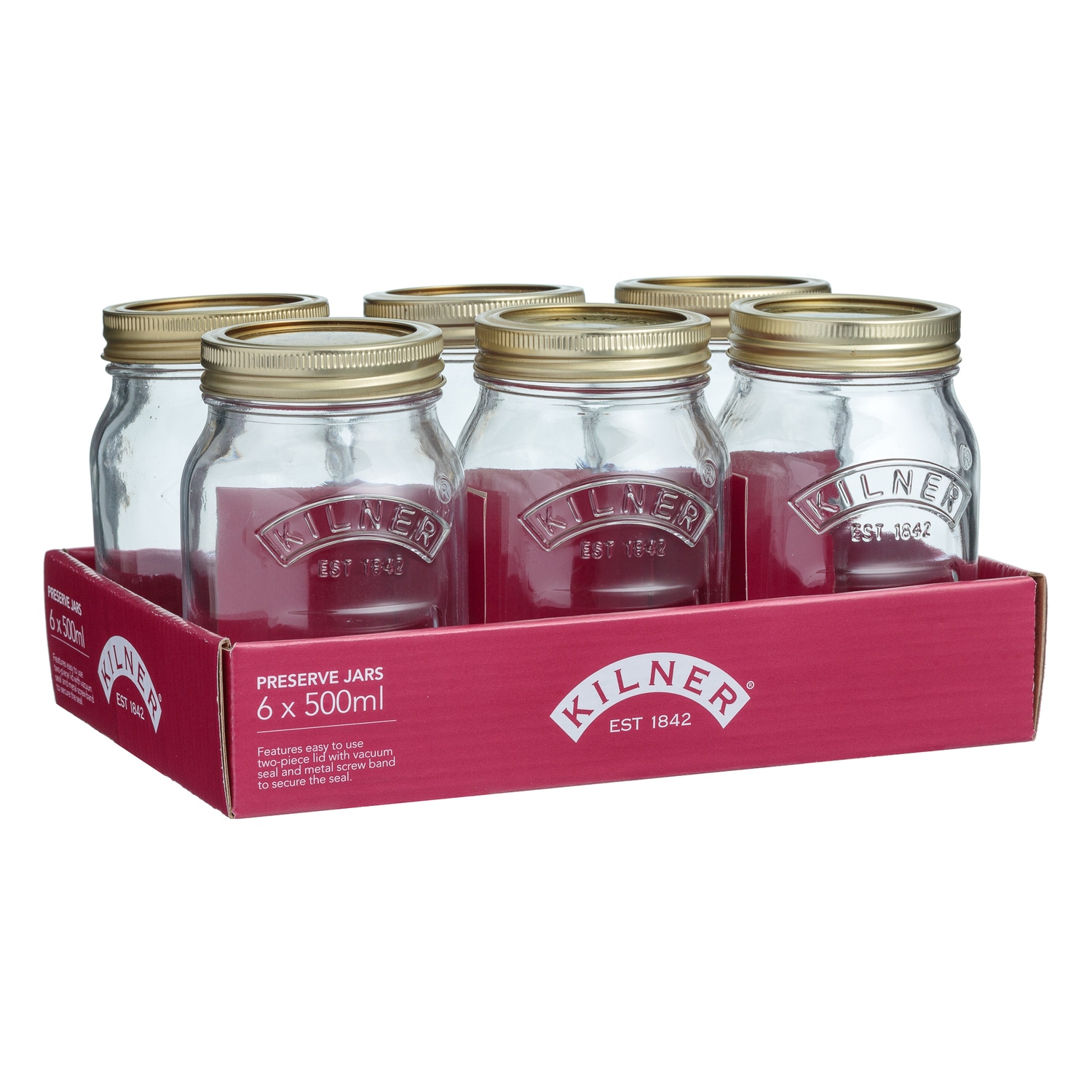 Kilner  Regular Mouth Preserve Jar 17 oz 6 pk