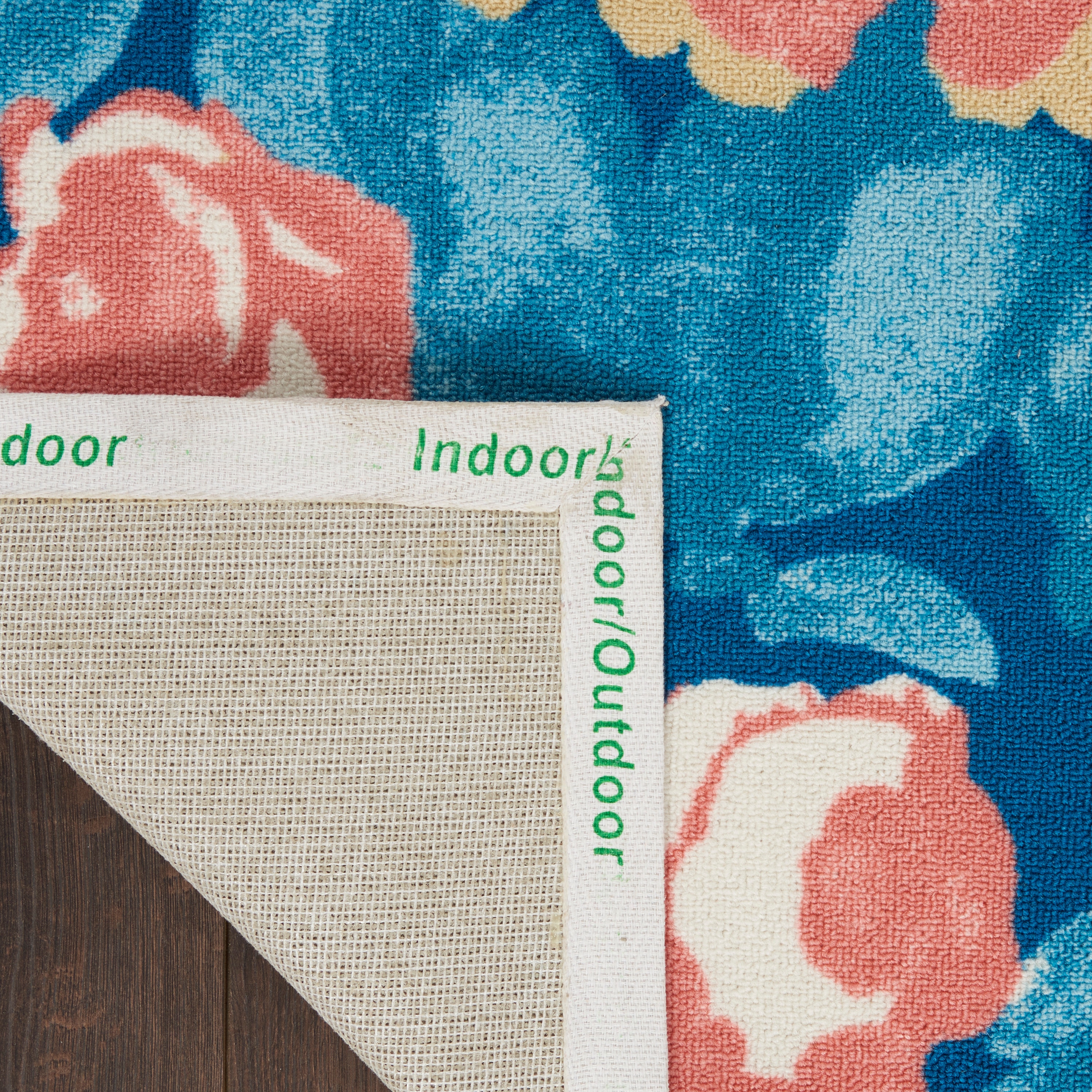 Handmade Blue Floral Synthetic 5' x 7' Rectangular Rug
