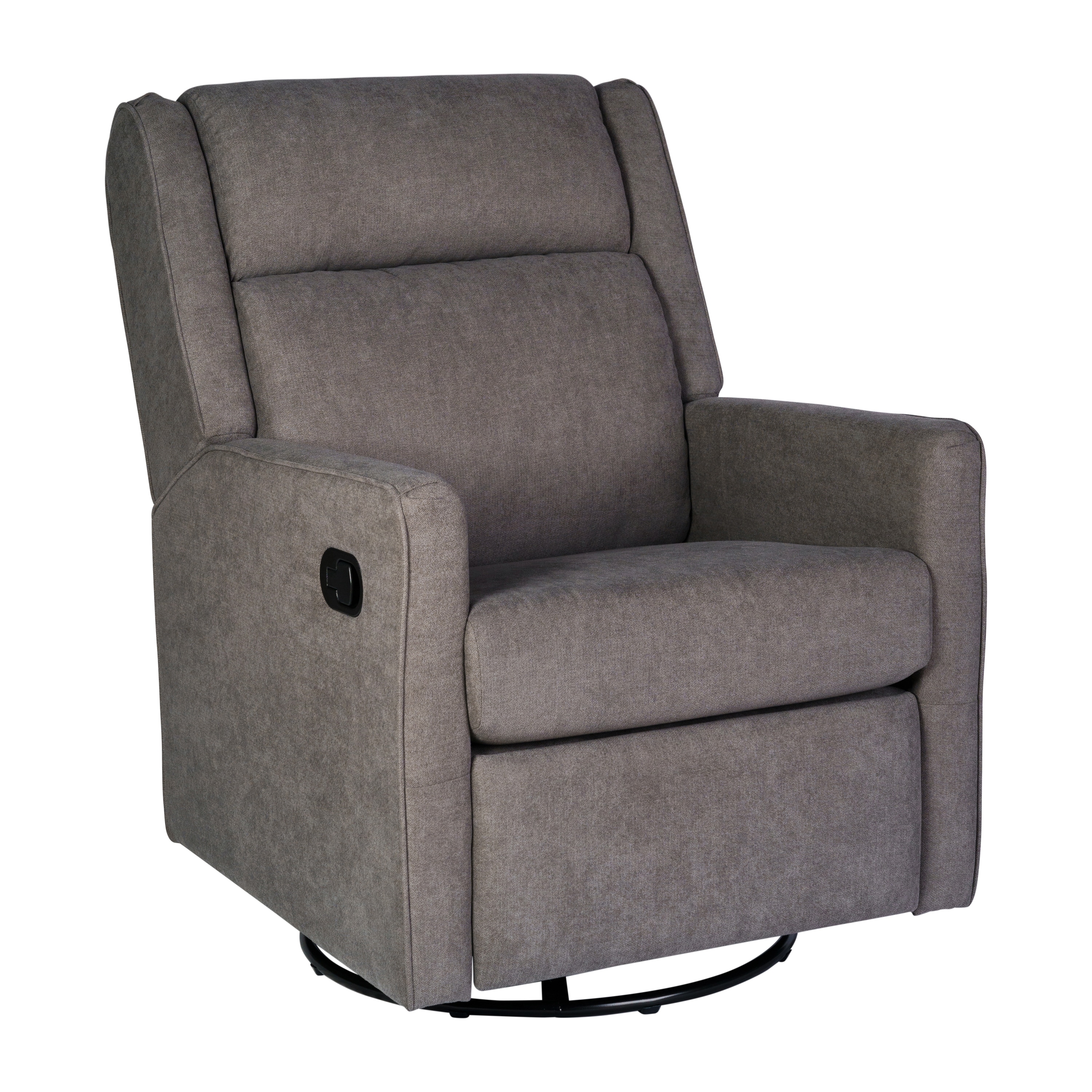 Flash Furniture 196861134944 Cash Swivel Glider Rocker Recliner Chair; Manual 360 Degree Swivel Recliner Perfect for Living Room; Bedroom; or Nursery in Dark Gray Upholstery