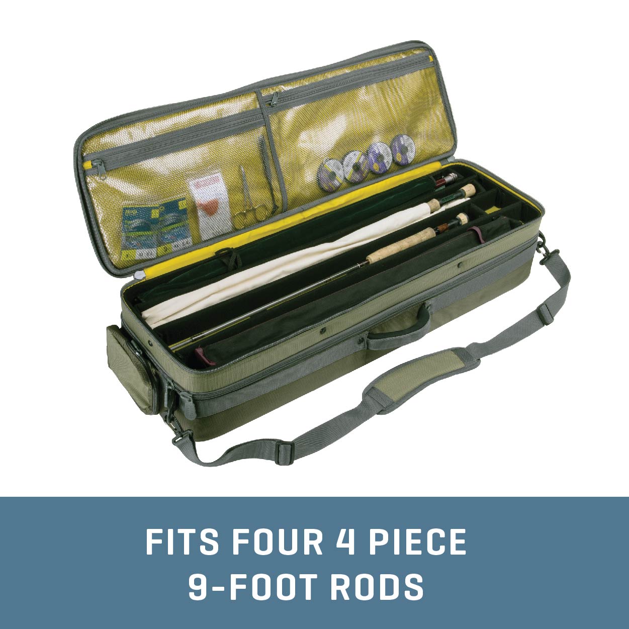 Allen Company Cottonwood Fly Fishing Rod & Gear Bag Case, Fits 4