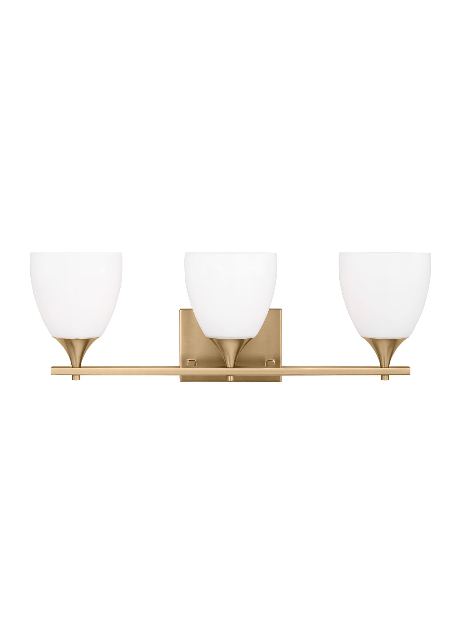 Toffino Satin Brass and Milk Glass 3-Light Wall Sconce