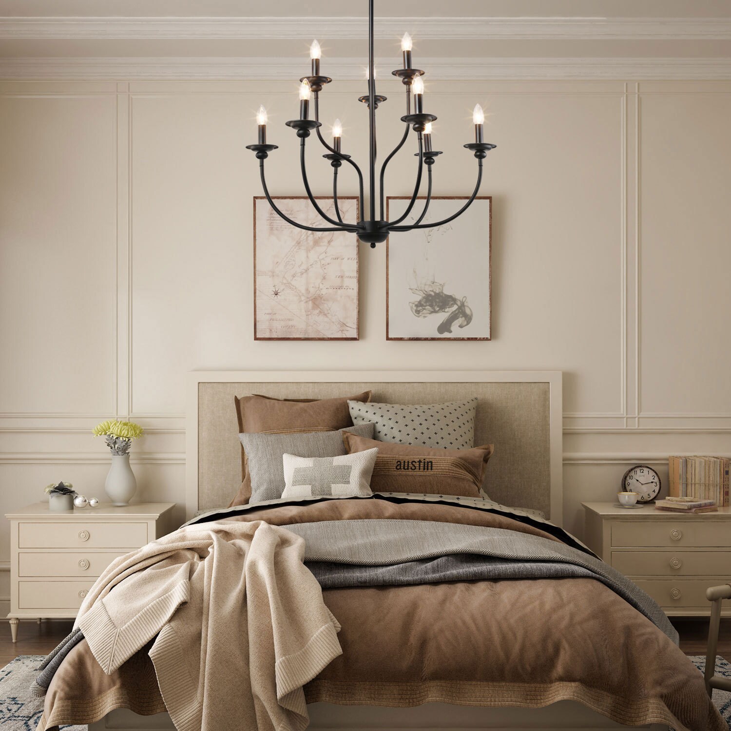 bedroom farmhouse chandelier