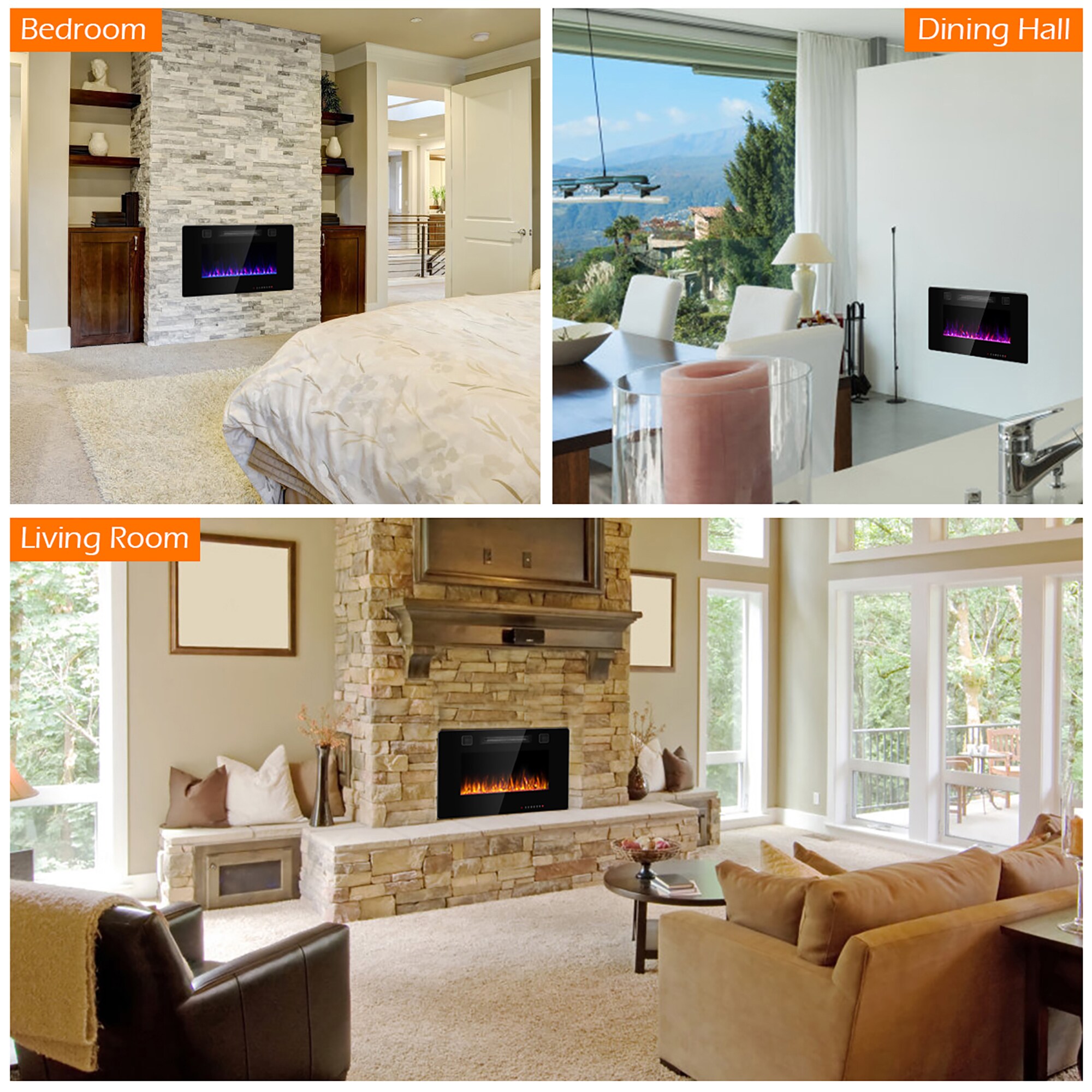 Costway SWL00042 Electric-Fireplaces - View #6