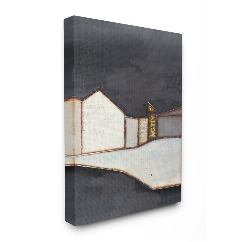 Stupell Industries AB-948-CN-24X30 Abstract Geometric Shape Urban Architecture Landscape Third and Wall Gallery Wrapped Canvas 30-Inches H x 24-Inches W Abstract Canvas Print
