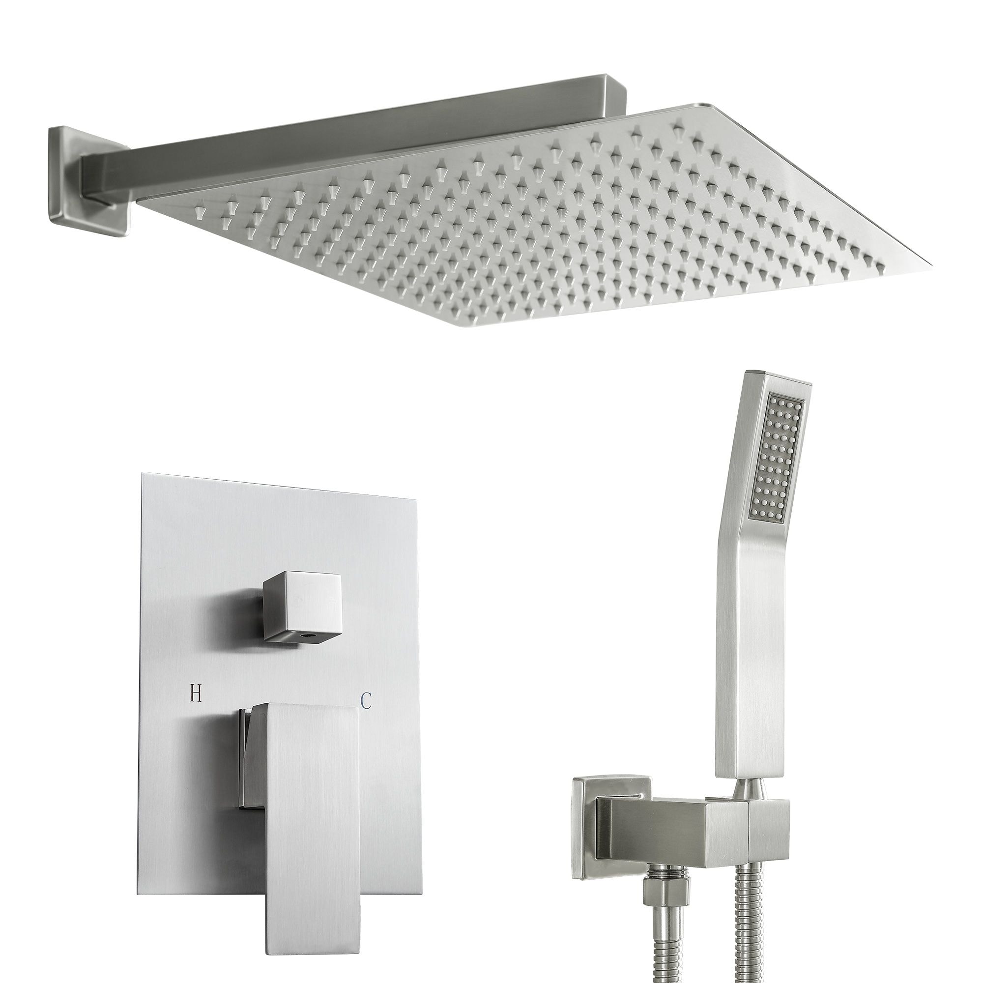 Tatayosi 10 Inch Wall Mounted Rain Shower Head and Handheld Shower Head System