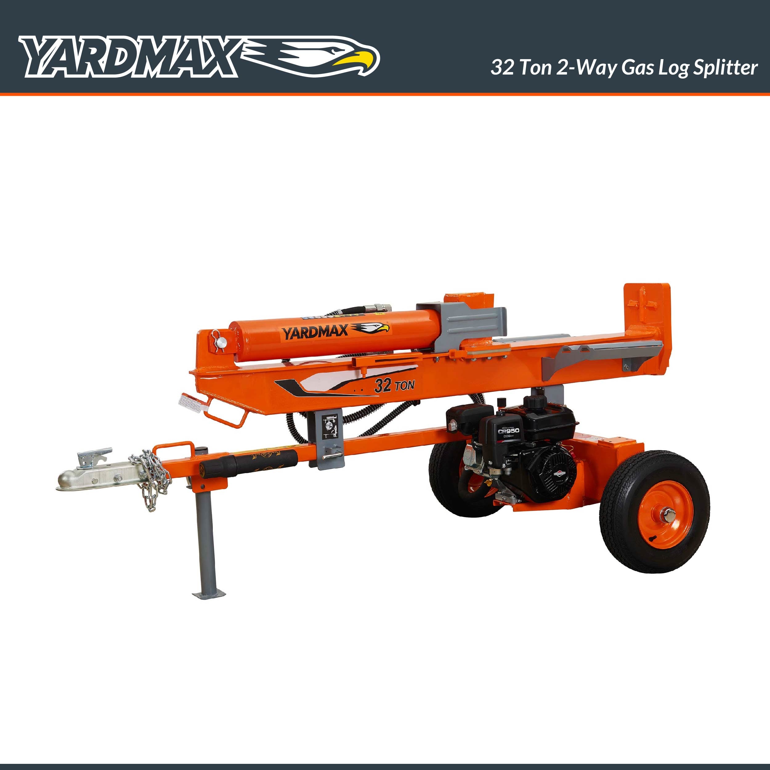 YARDMAX YU3266 32 -Ton 208-Cu. Centimeters Horizontal and vertical Gas Log Splitter with Briggs Stratton Engine #YU3266