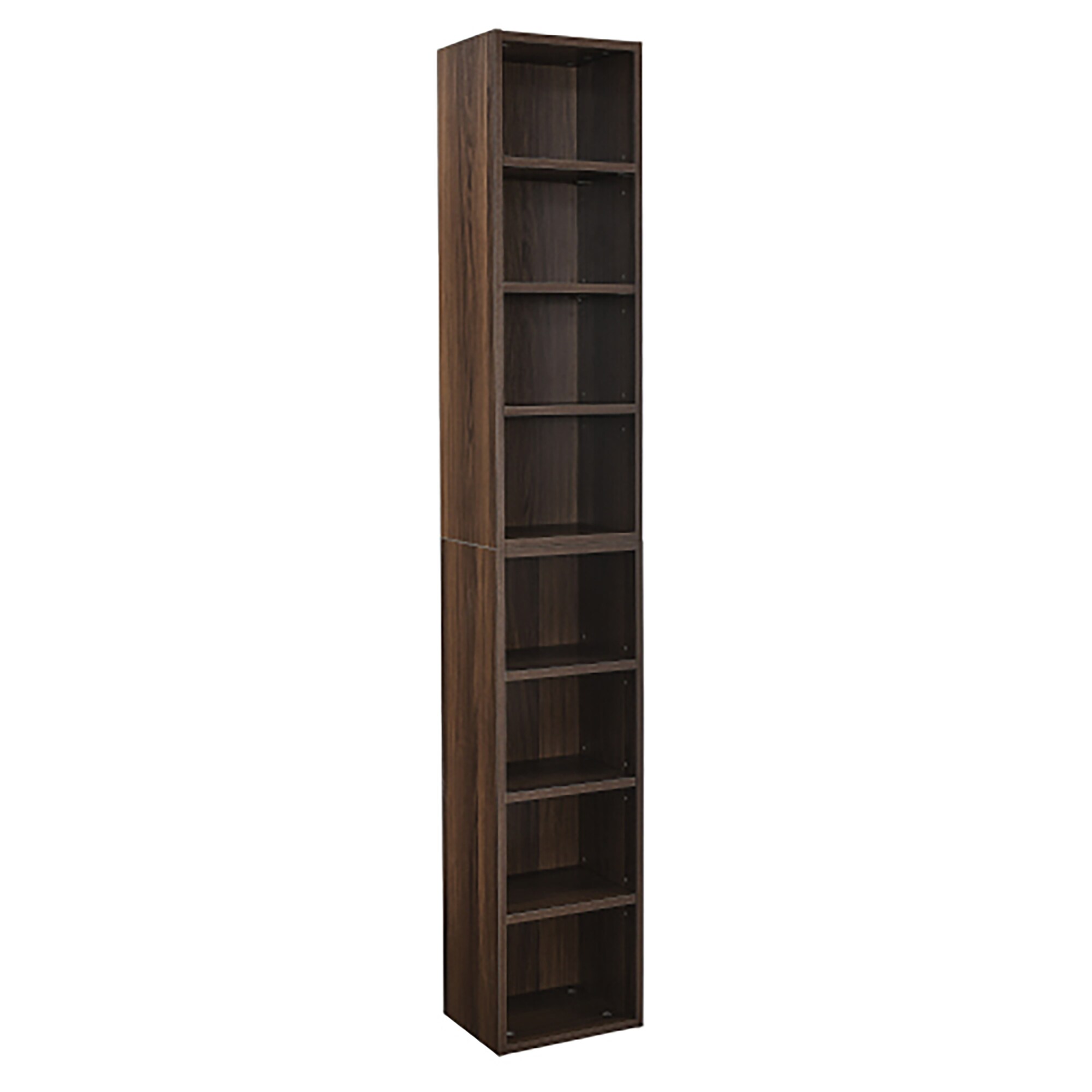 GZMR NBSF-01SD12 8-Tier Multi-functional Bookcase with Adjustable Shelves Walnut MDF 8 -Shelf Bookcase ( 11.6-in W x 70.87-in H x 9.25-in D ) Finished